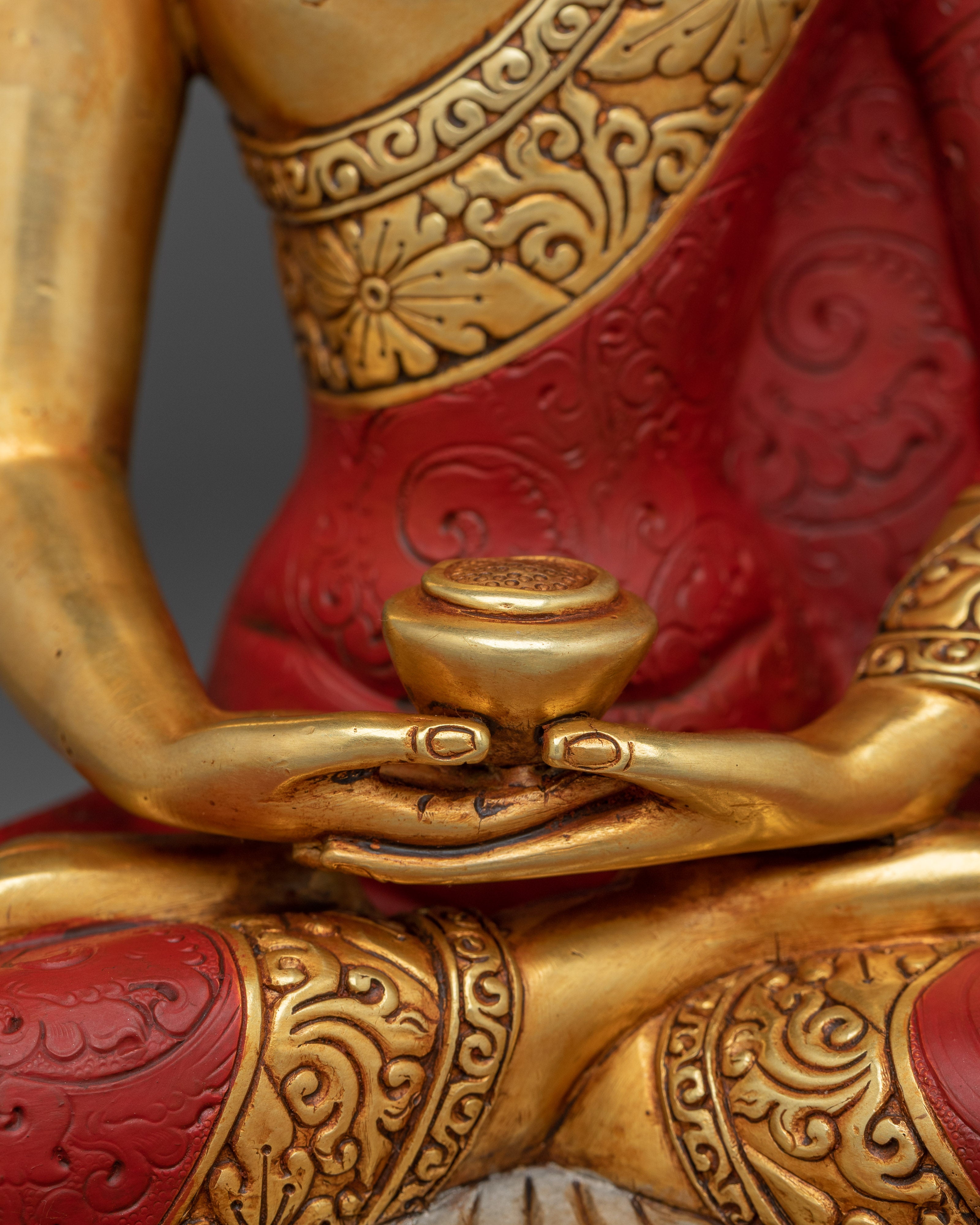 Gold Gilded Amitabha Buddha | Handcrafted Himalayan Statue