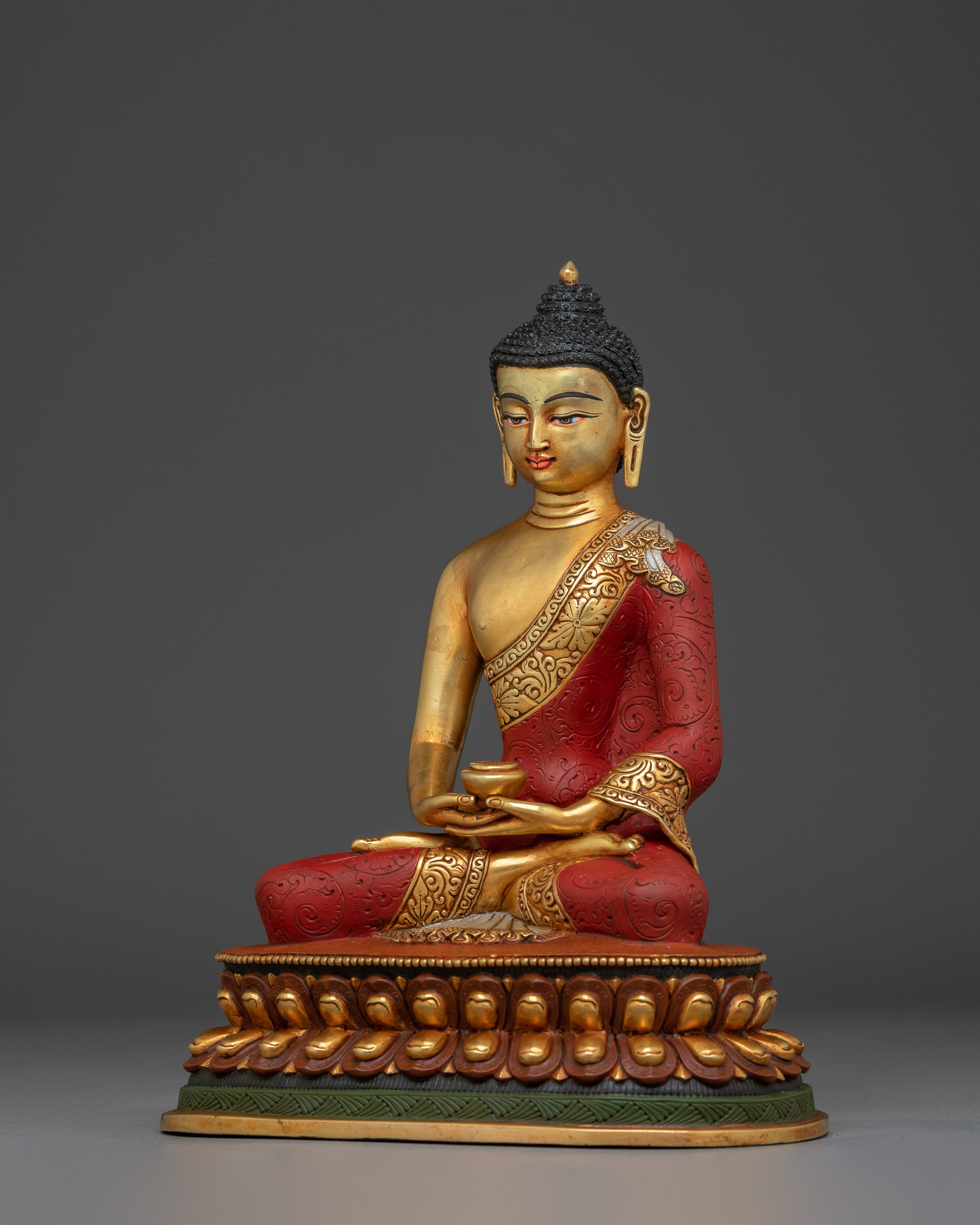 Gold Gilded Amitabha Buddha | Handcrafted Himalayan Statue