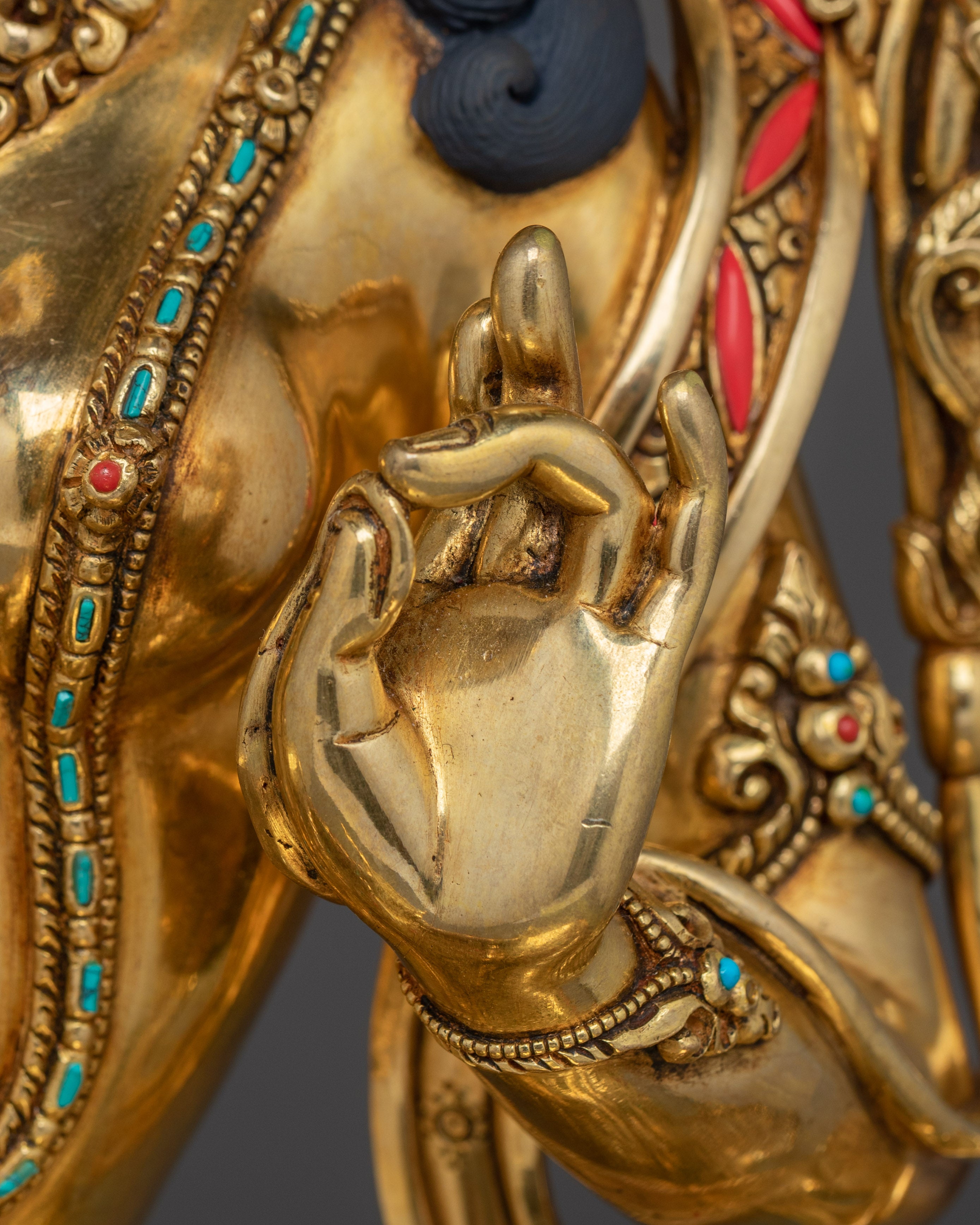 Handmade Green Tara Statue : Swift Liberator Goddess