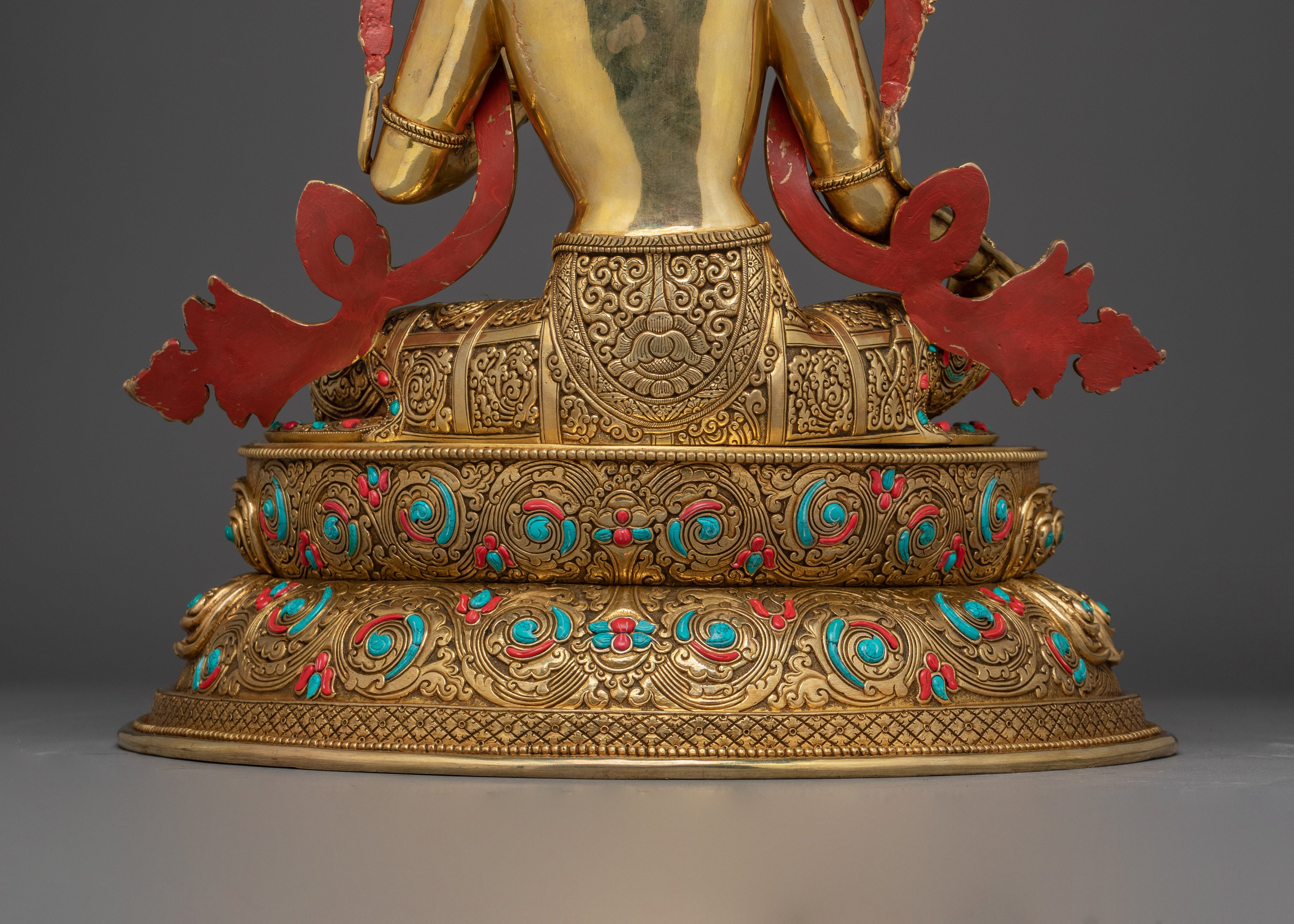 Handmade Green Tara Statue : Swift Liberator Goddess