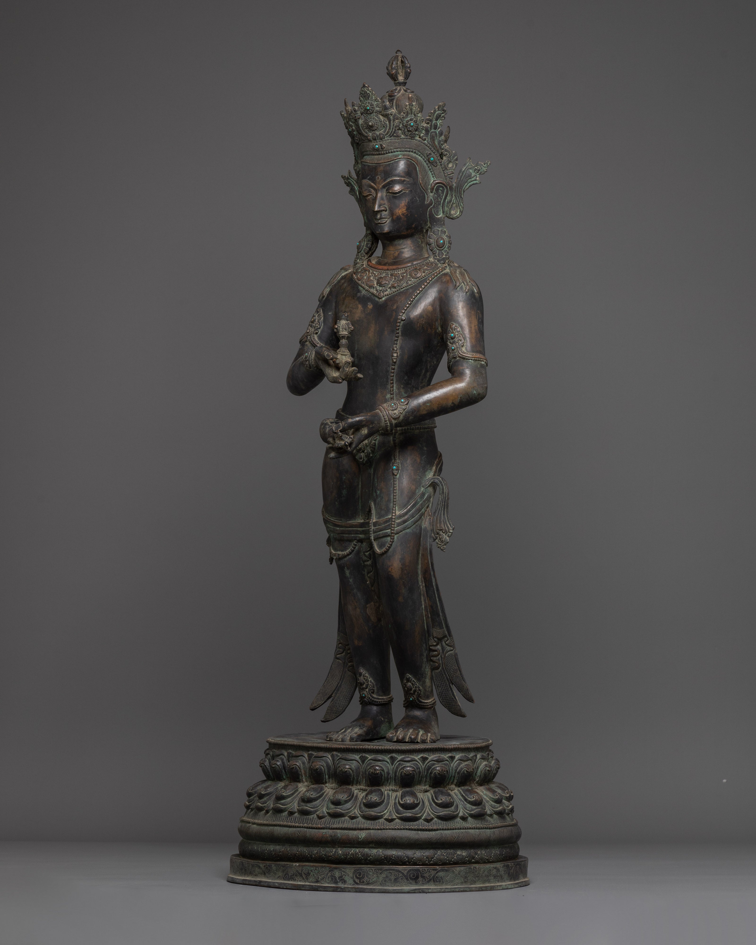 Copper Standing Vajrasattva Statue | Dorje Sempa Sculpture