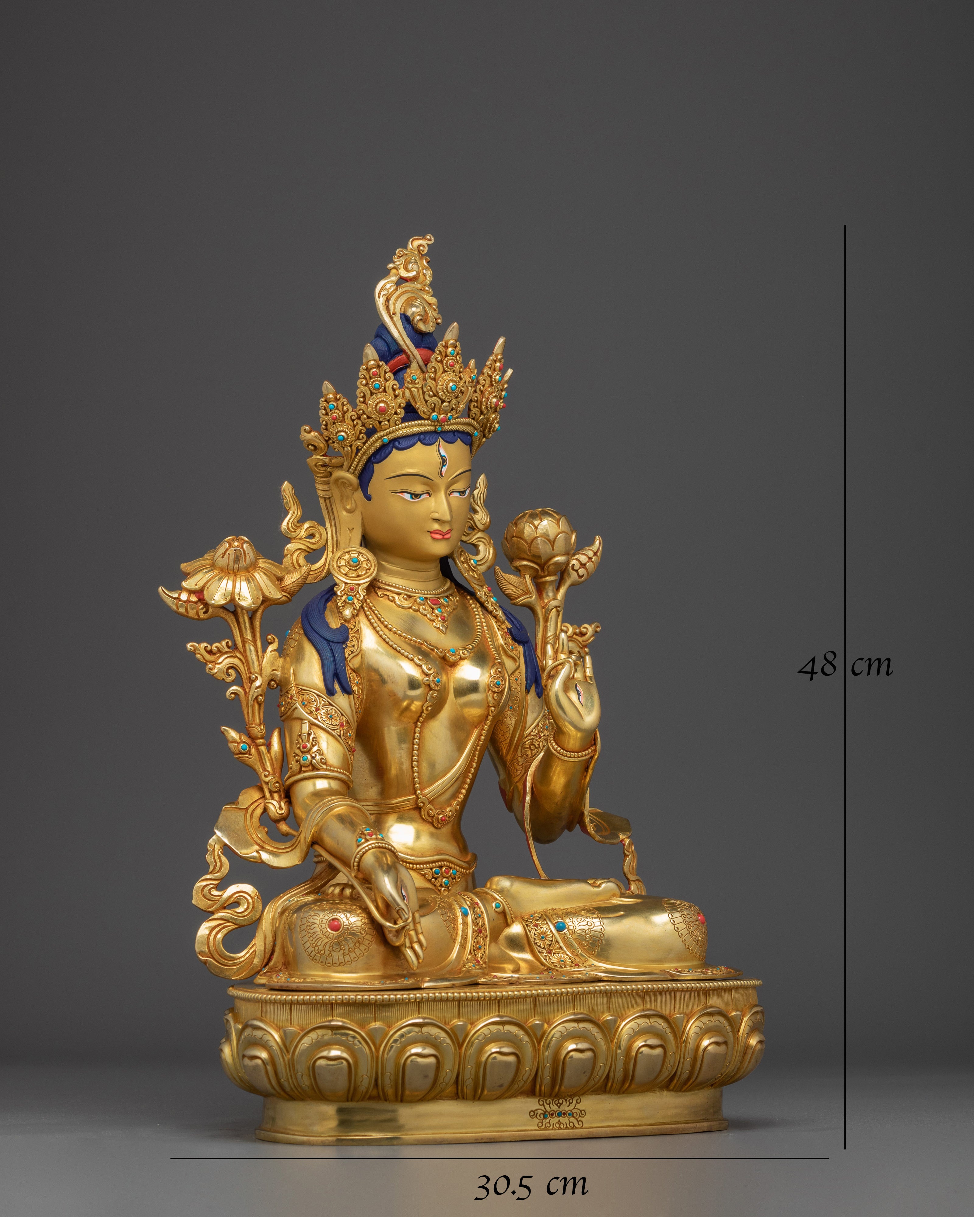 White Tara Artwork, Goddess of Longevity and Healing