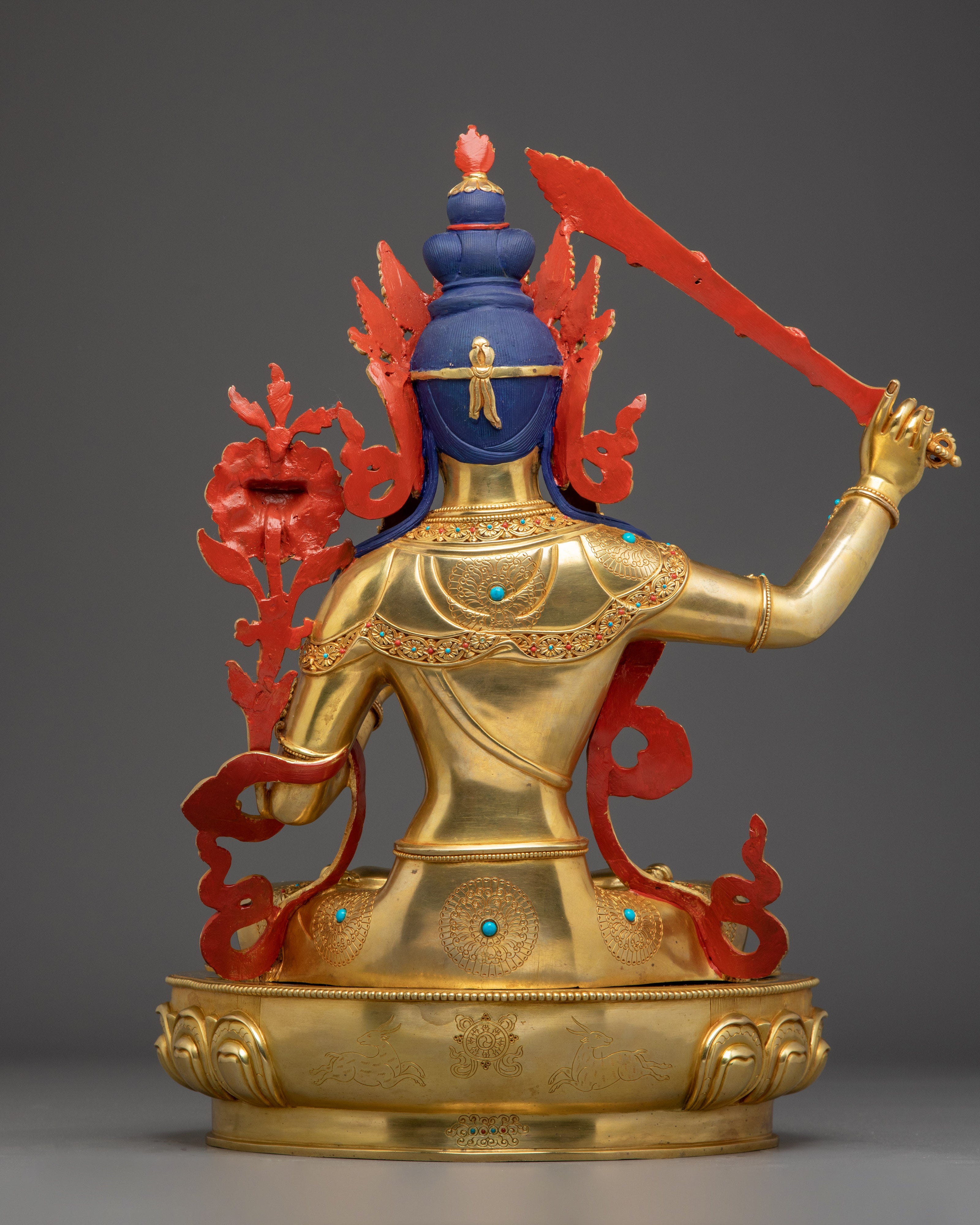 Golden Manjushri Statue: Home Decor for Meditation