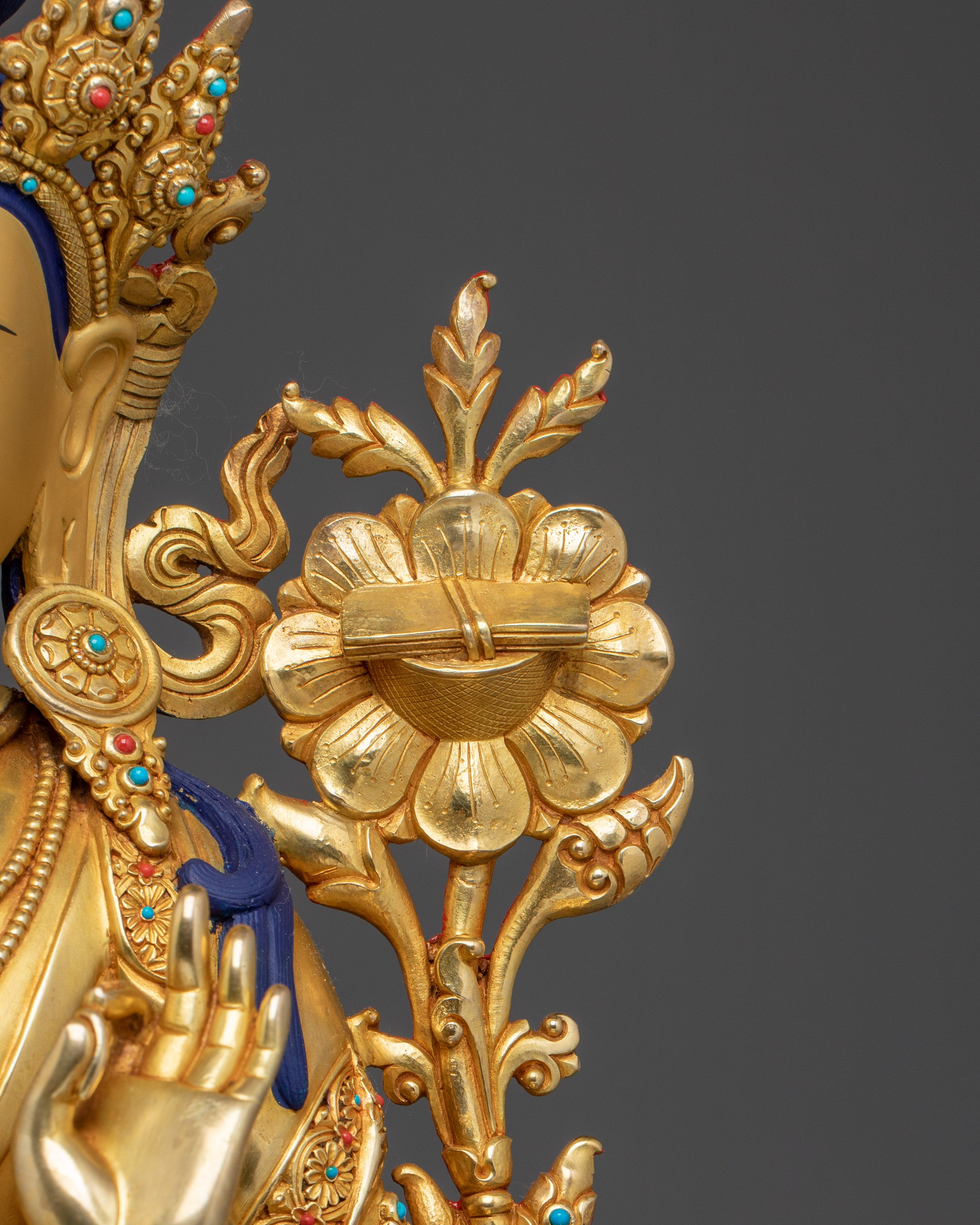 Golden Manjushri Statue: Home Decor for Meditation