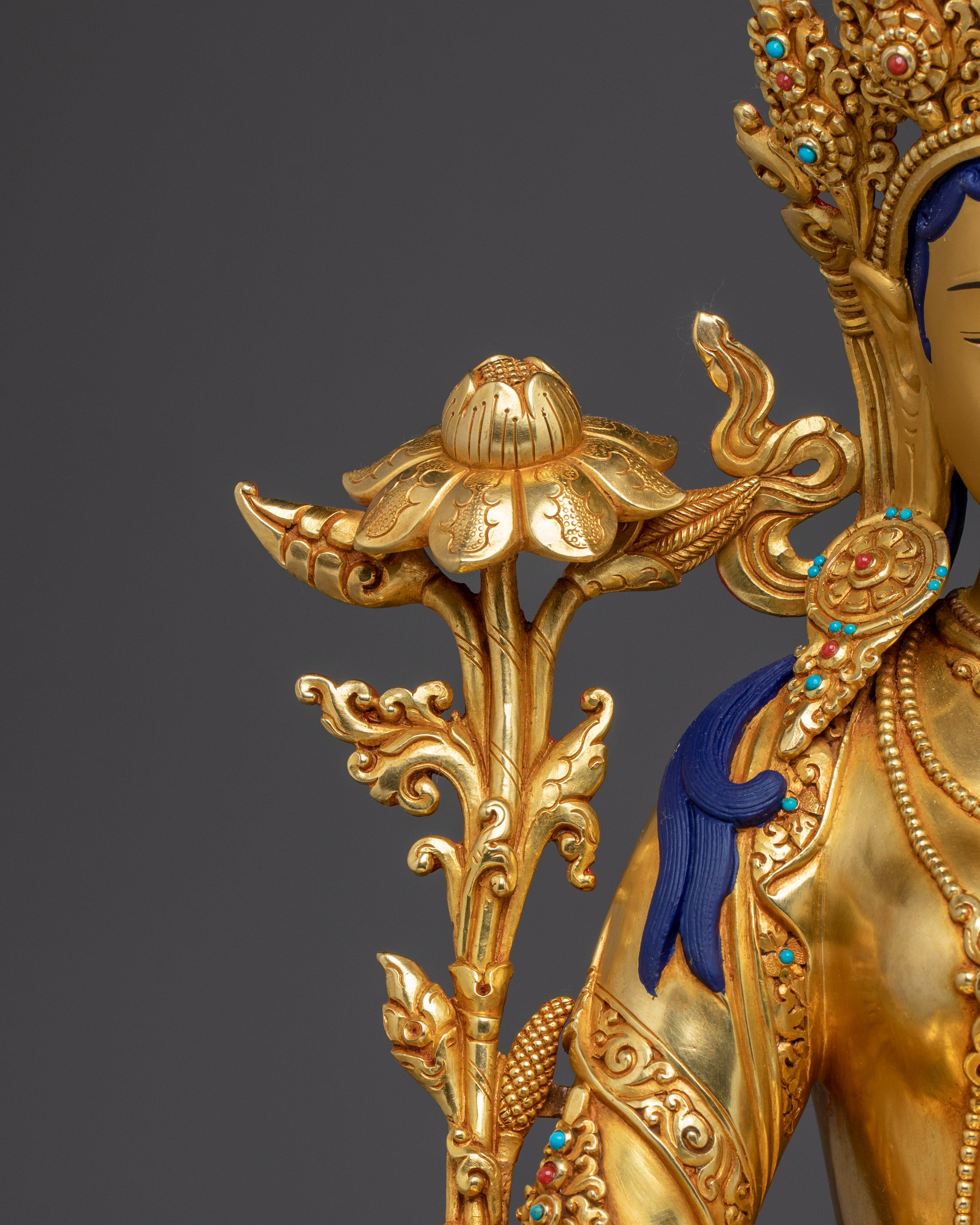 Gold Gilded Icon Green Tara | Himalayan Deity of Loving Wisdom