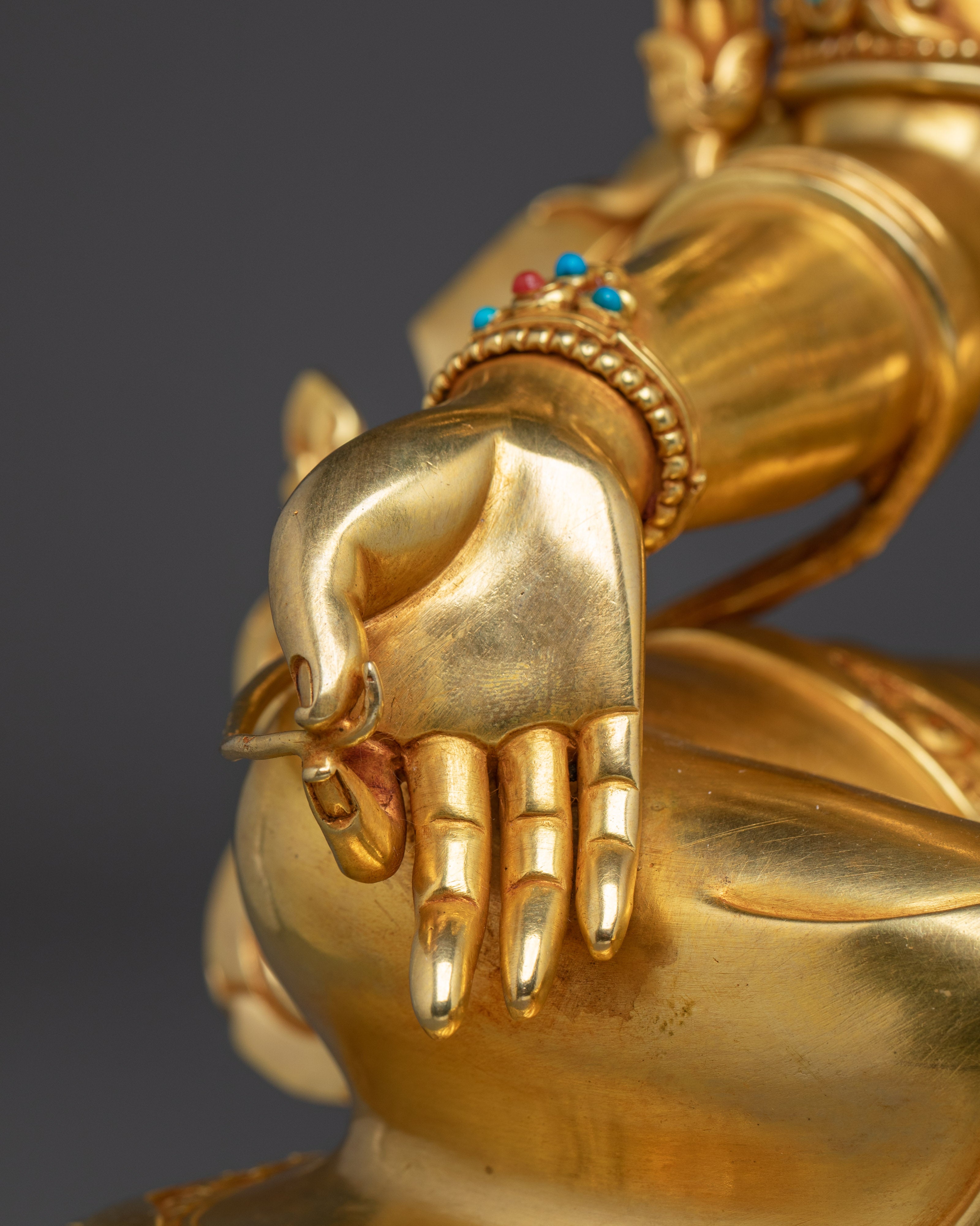 Gold Gilded Icon Green Tara | Himalayan Deity of Loving Wisdom