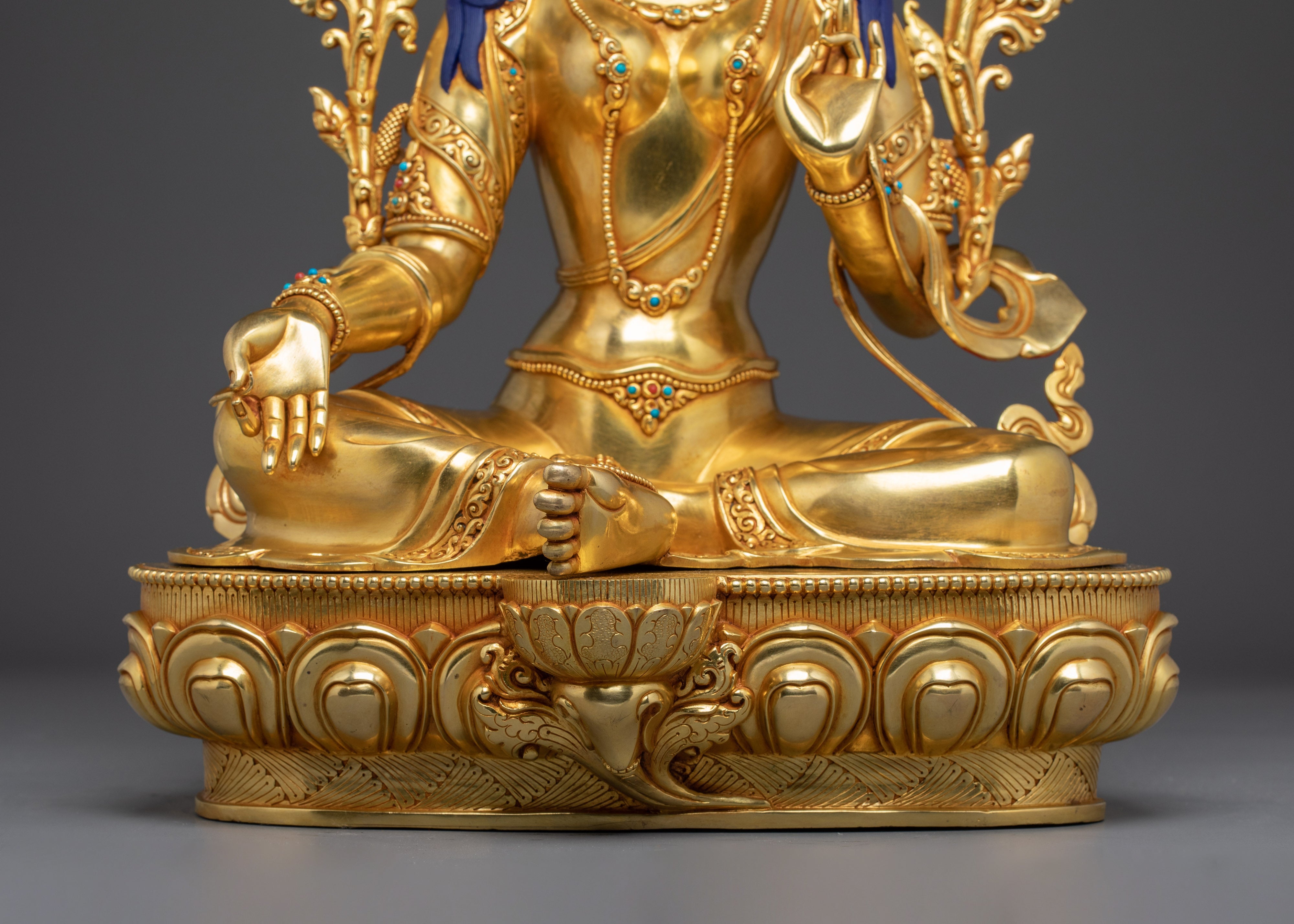 Gold Gilded Icon Green Tara | Himalayan Deity of Loving Wisdom
