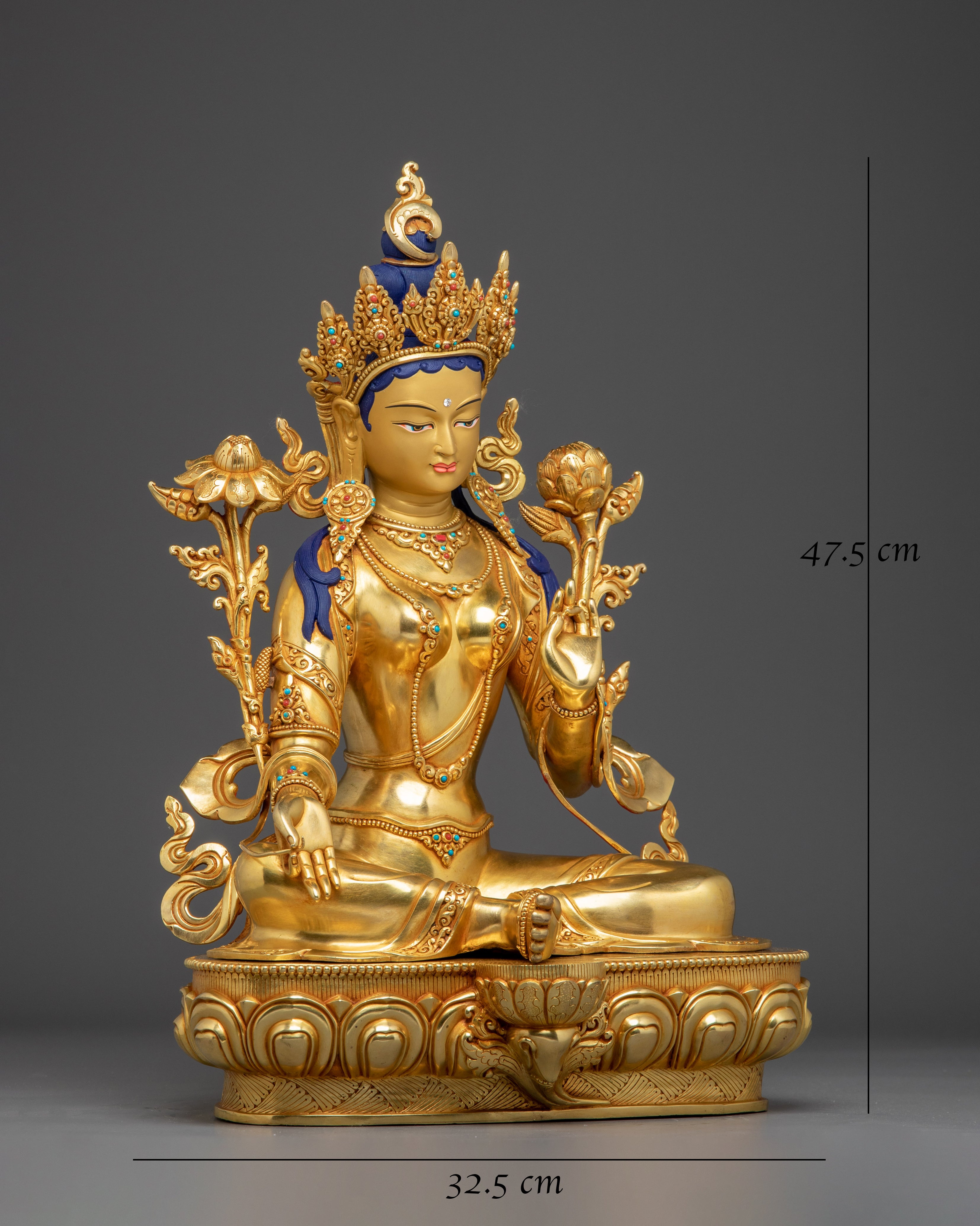 gold-gilded-icon-green-tara
