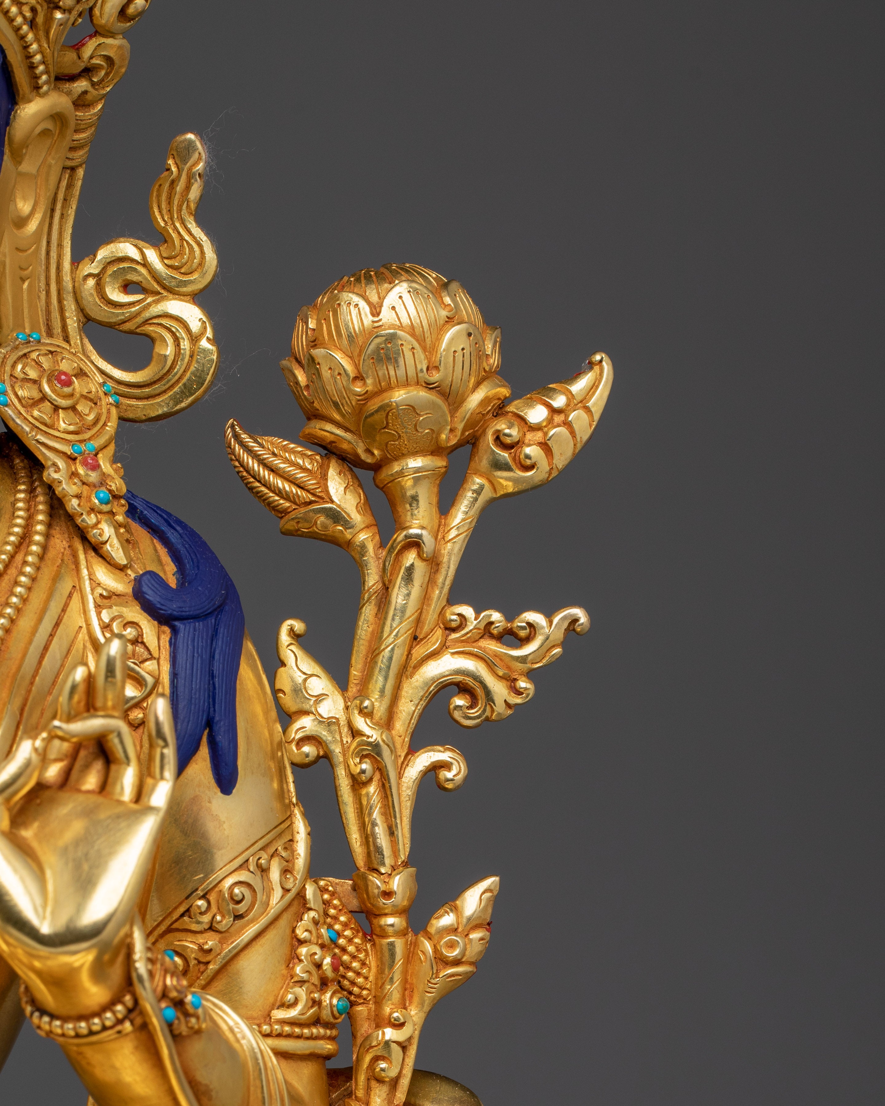 Gold Gilded Icon Green Tara | Himalayan Deity of Loving Wisdom