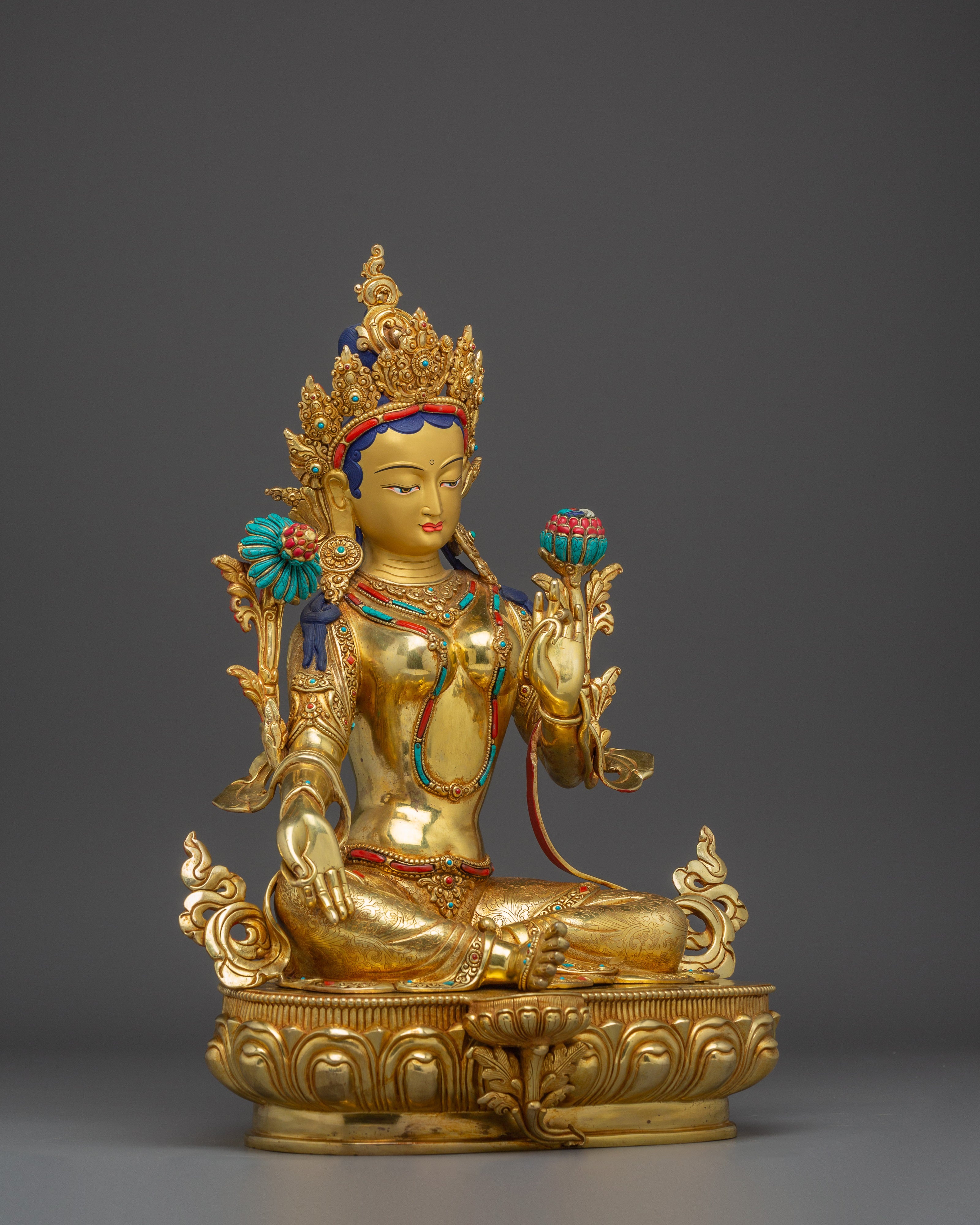 Green Tara Statue: Buddhist Protection Goddess
