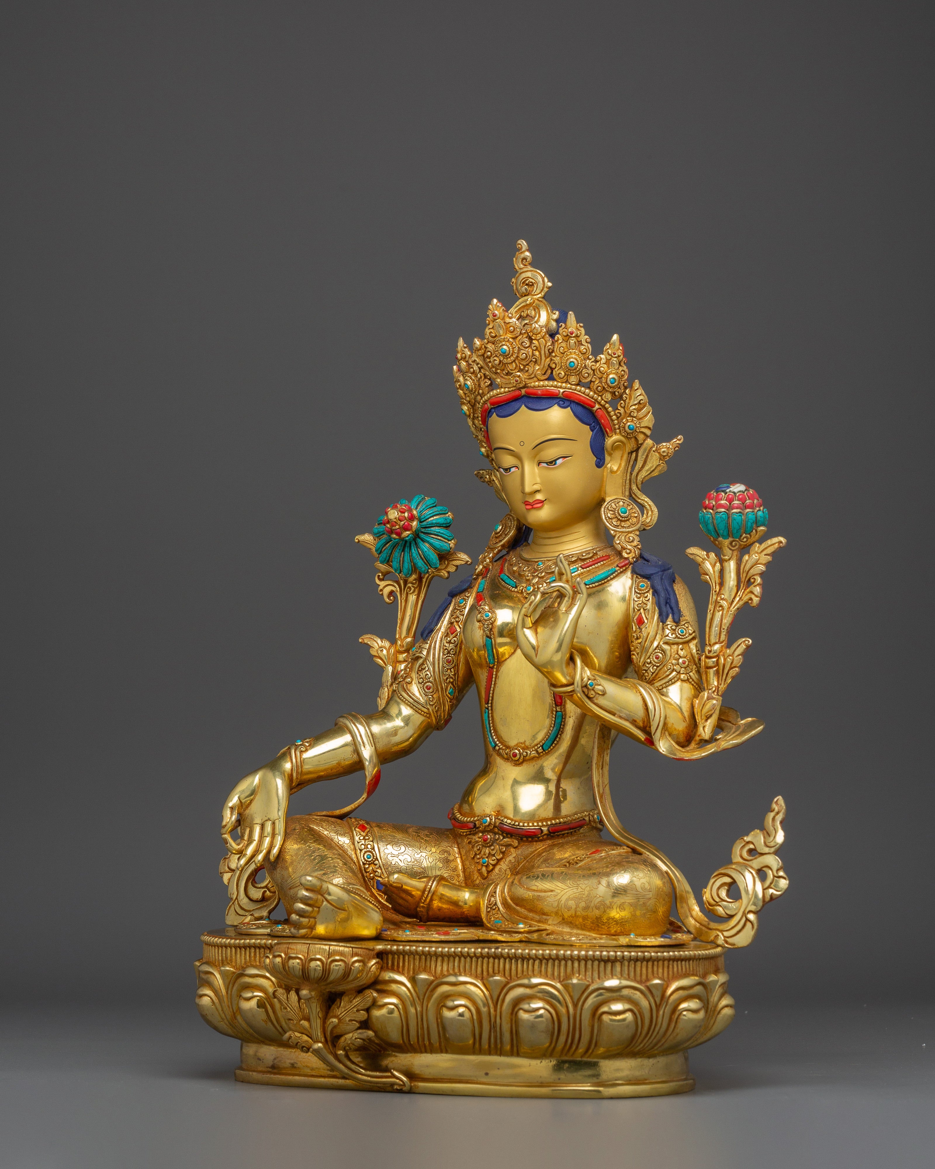 Green Tara Statue: Buddhist Protection Goddess