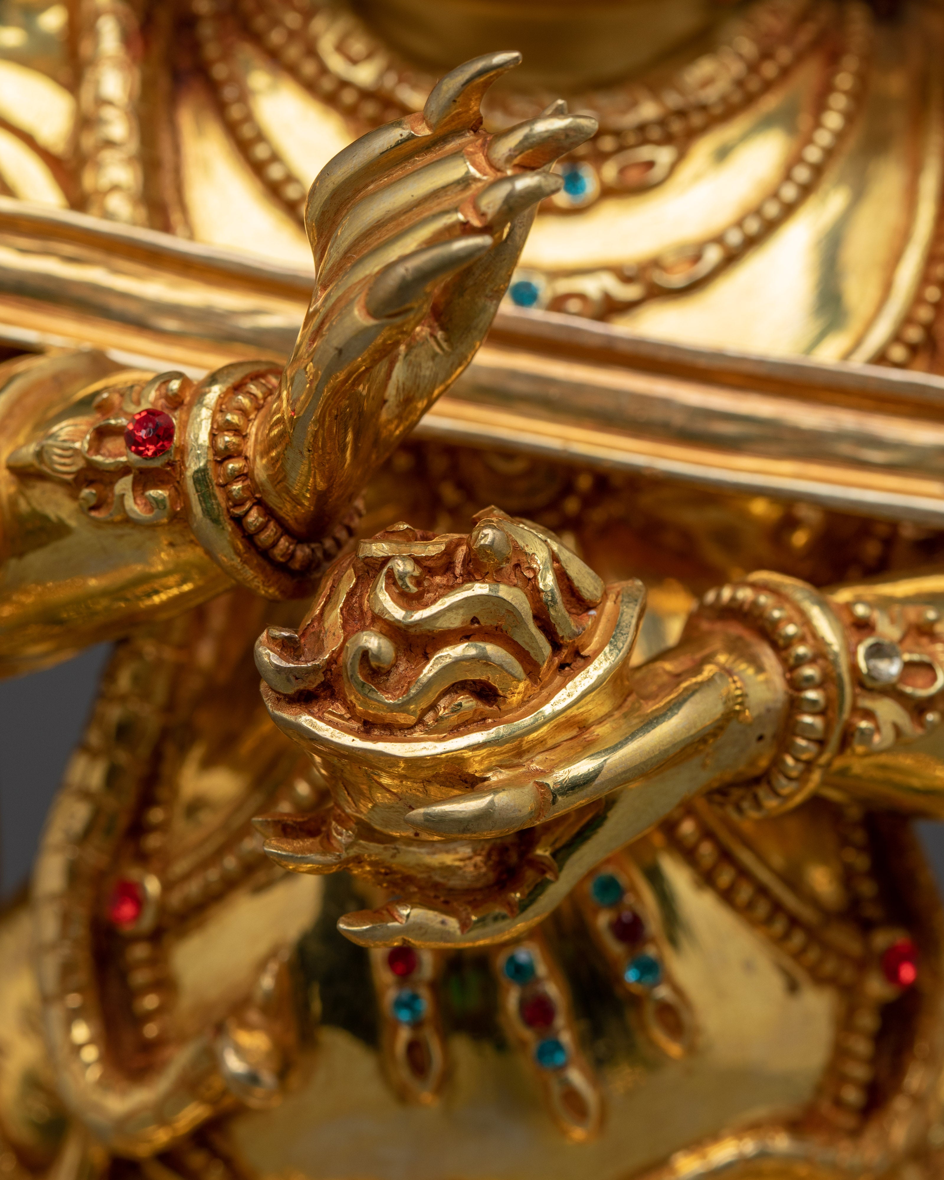 Dharma Protector Sakya Mahakala | Gold Gilded Nepali Statue