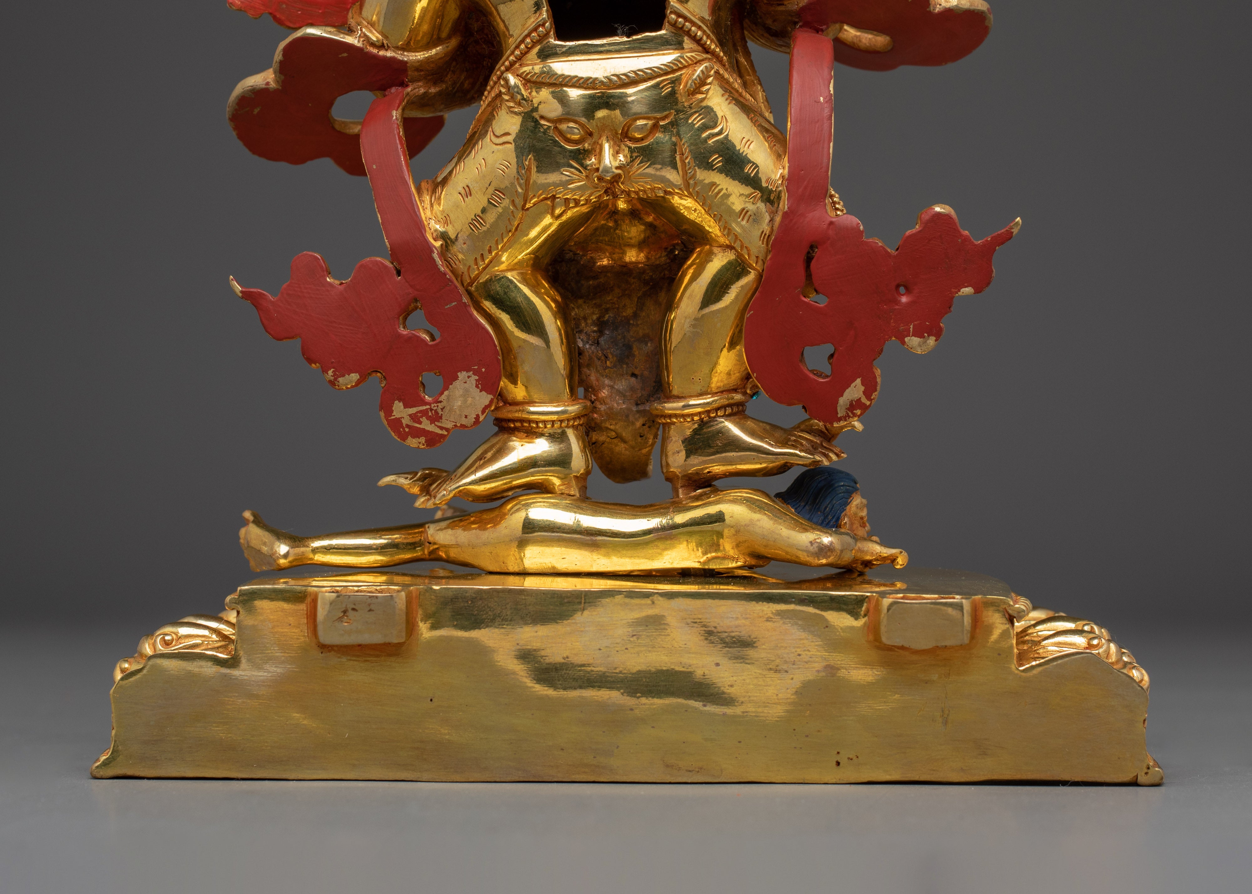 Dharma Protector Sakya Mahakala | Gold Gilded Nepali Statue