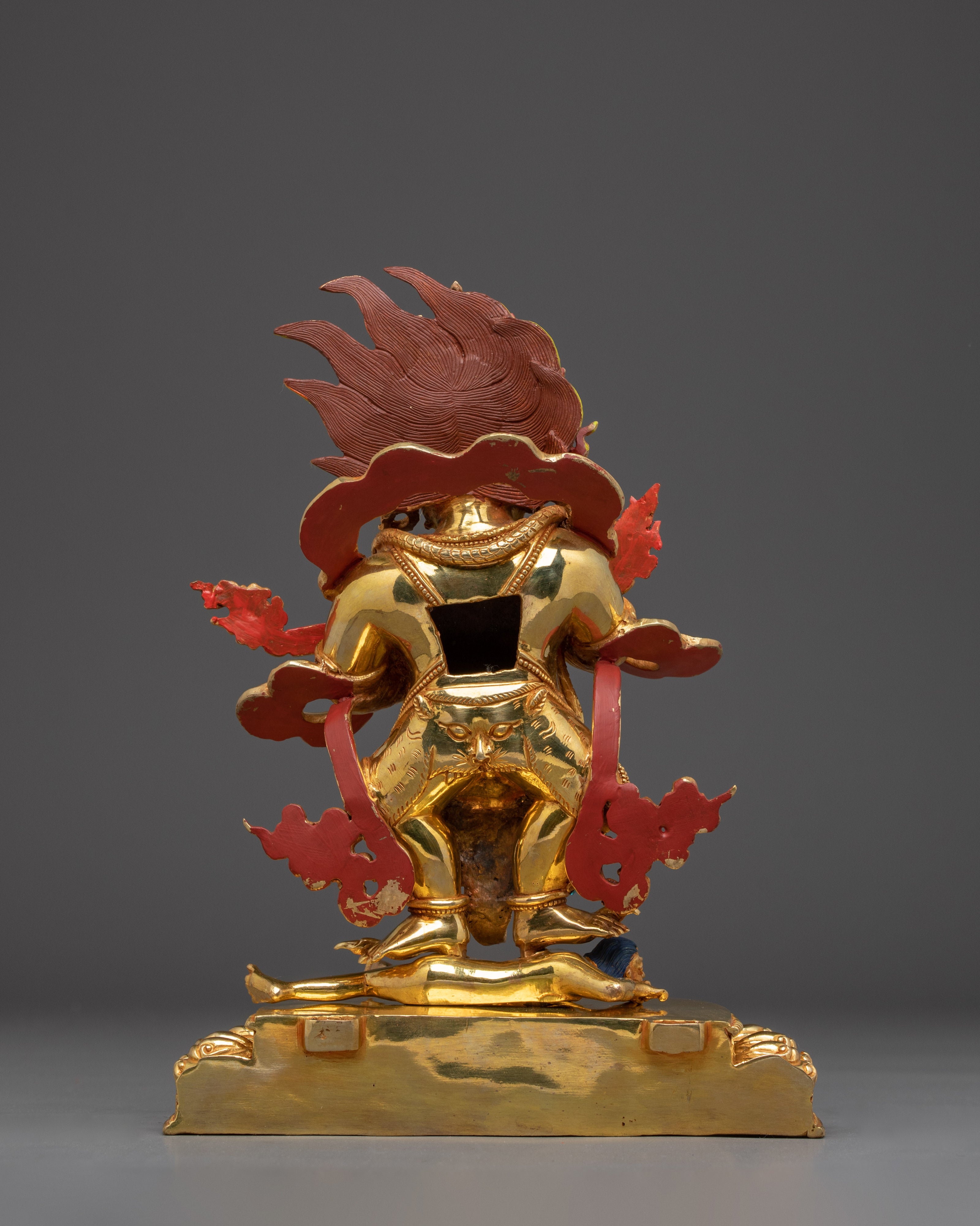 Dharma Protector Sakya Mahakala | Gold Gilded Nepali Statue