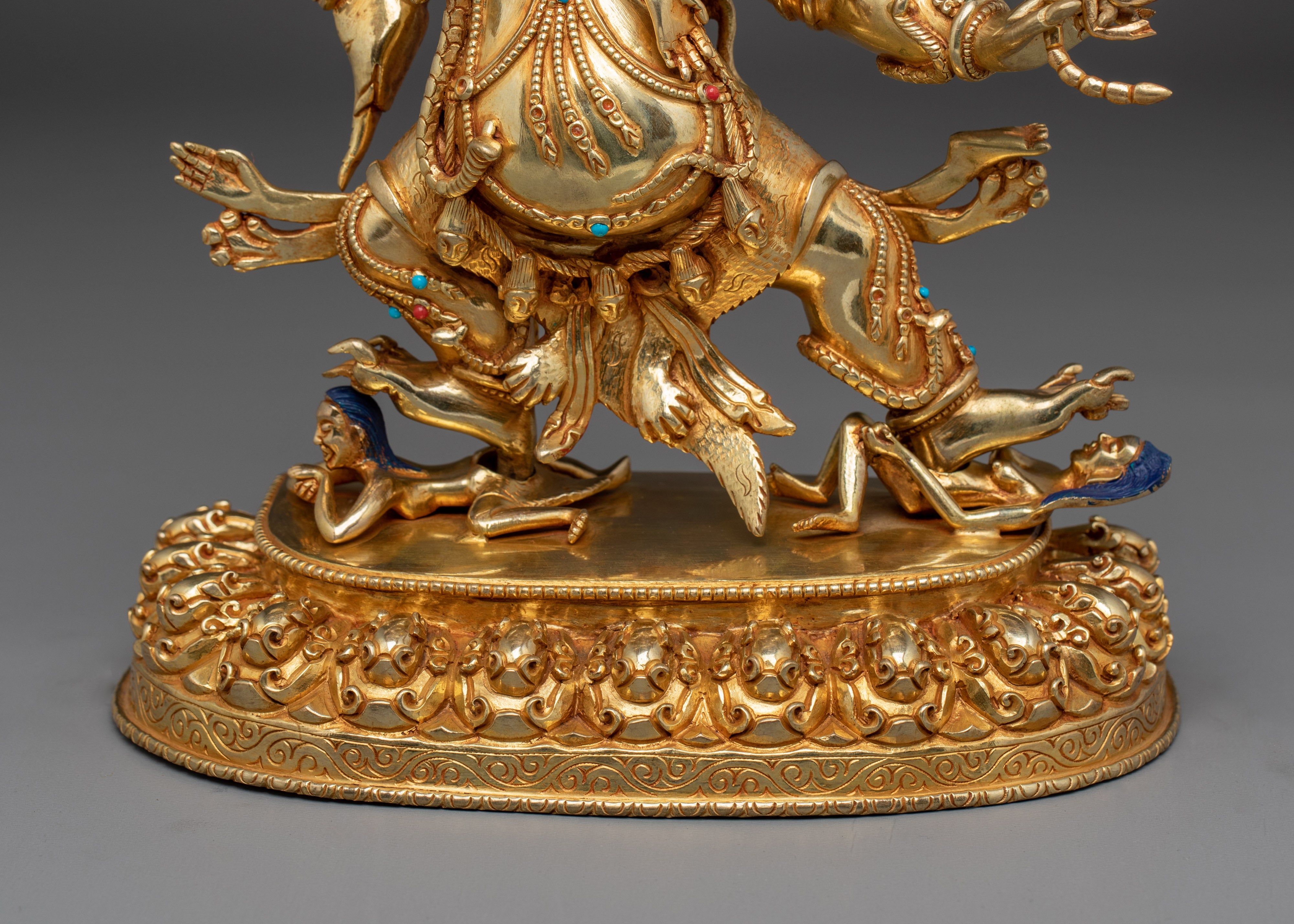 Fierce Guru Drakpo Idol | 24K Gold Gilded Copper Sculpture