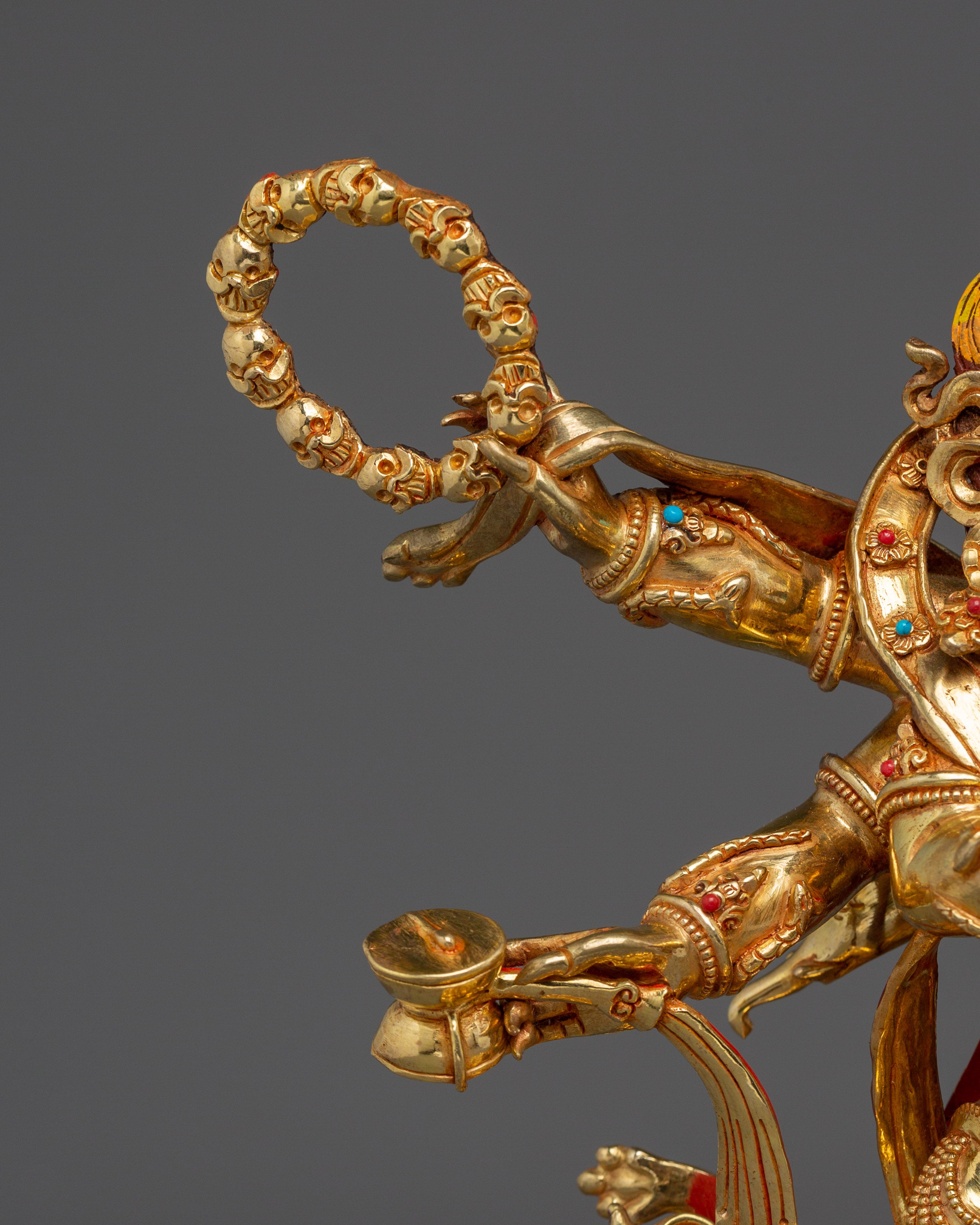 Six-Armed Mahakala Statue with 24K Gold Gilding | Spiritual & Meditation Decor
