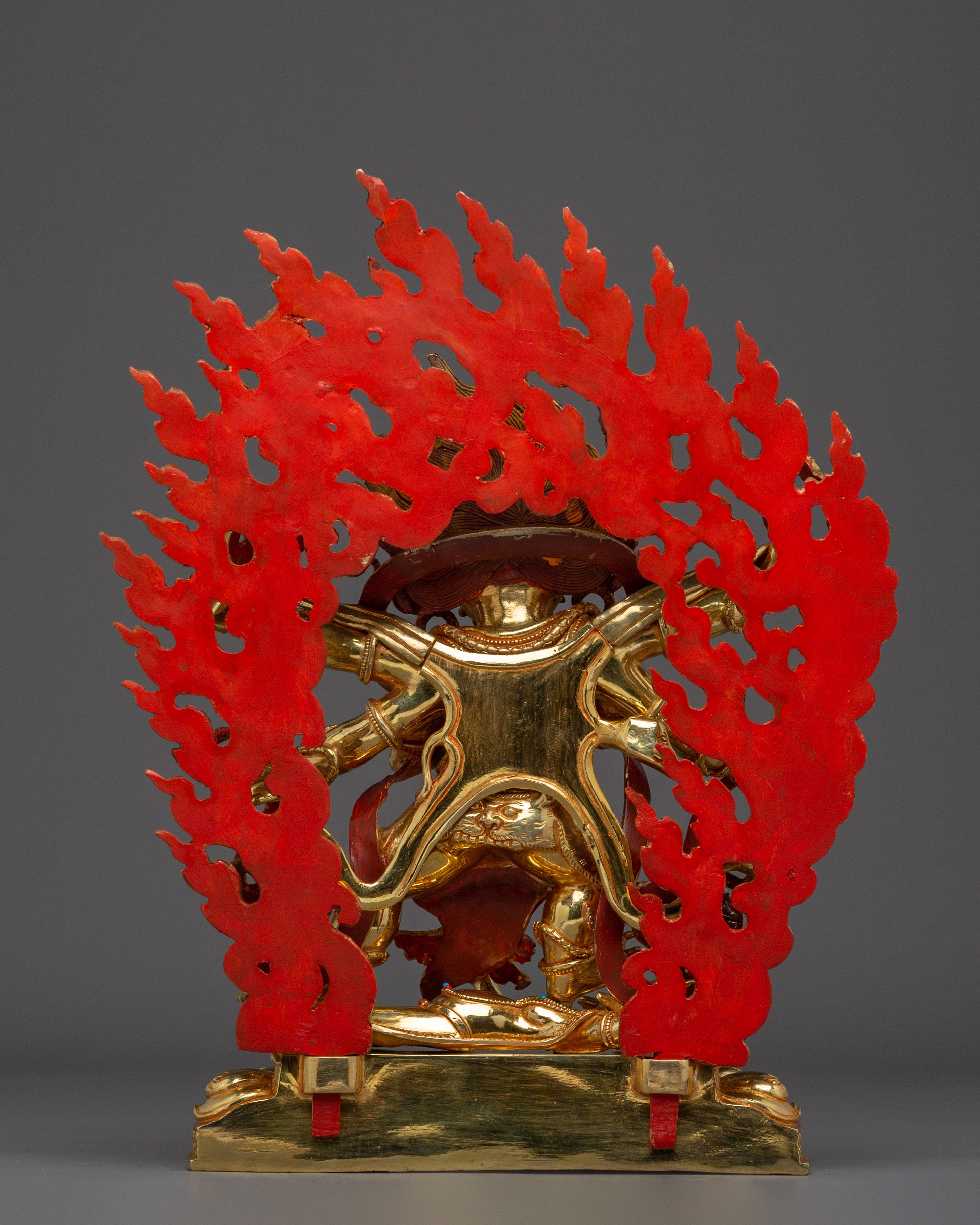Six-Armed Mahakala Statue with 24K Gold Gilding | Spiritual & Meditation Decor