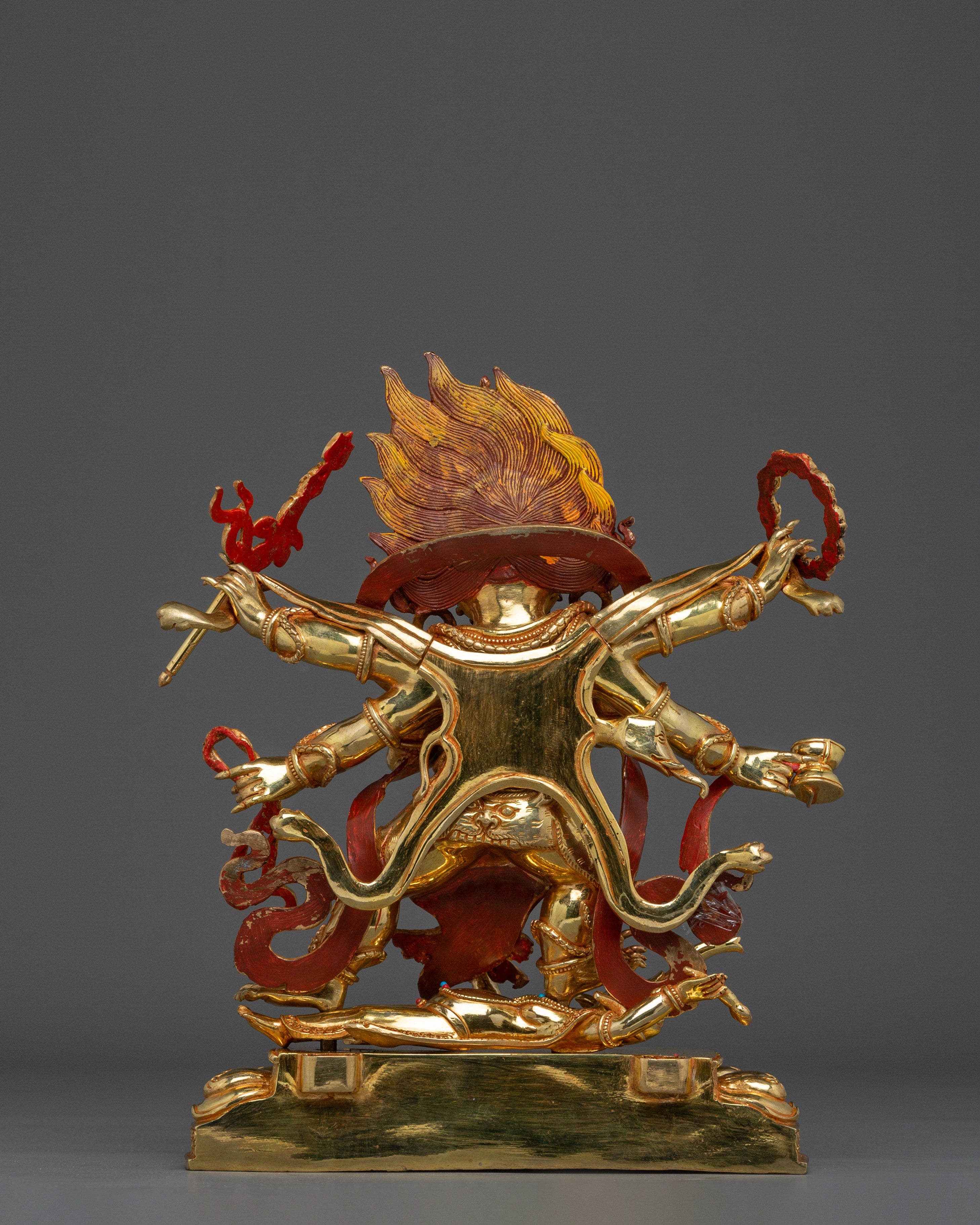 Six-Armed Mahakala Statue with 24K Gold Gilding | Spiritual & Meditation Decor