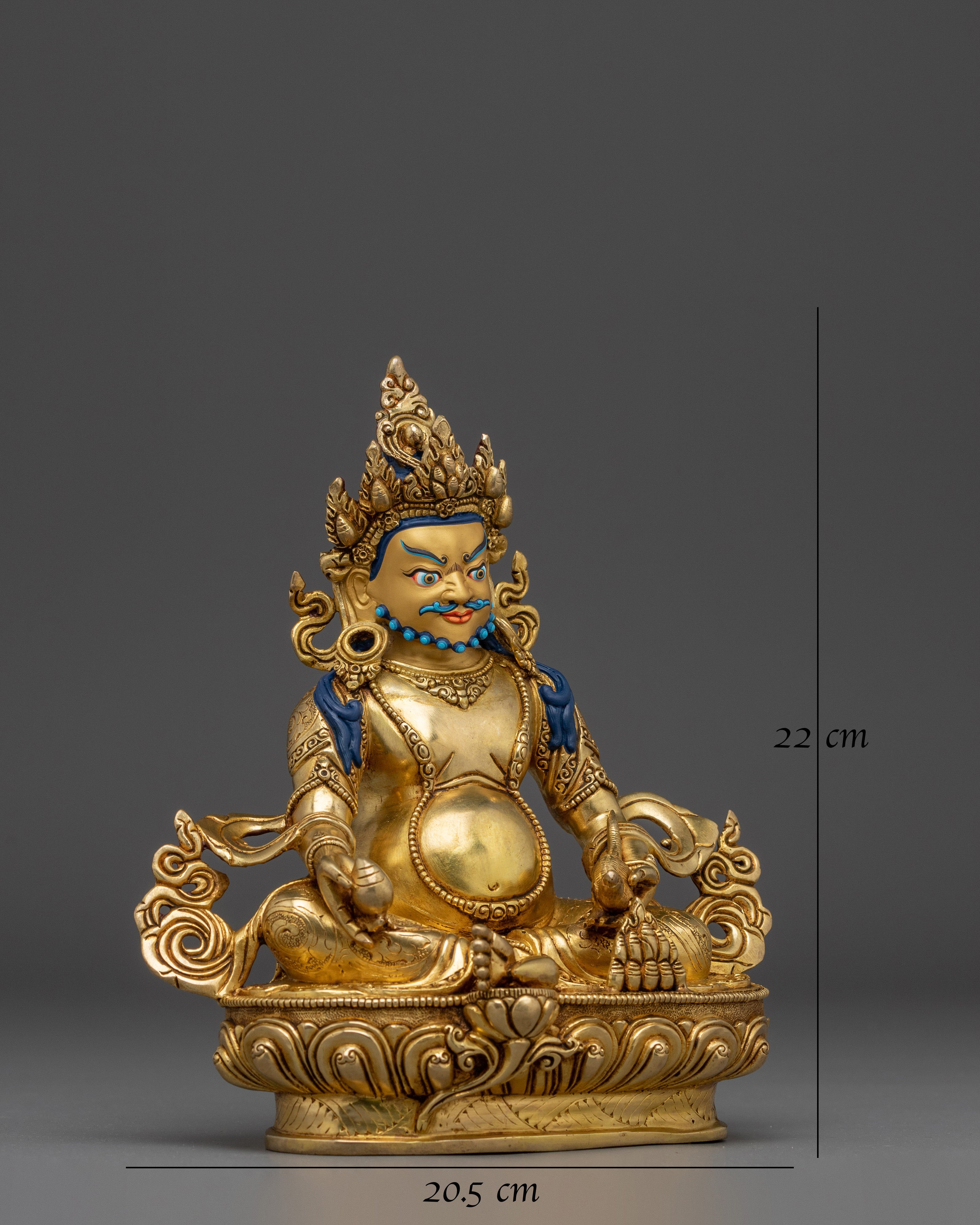Gold Gilded Dzambhala Sculpture for Wealth