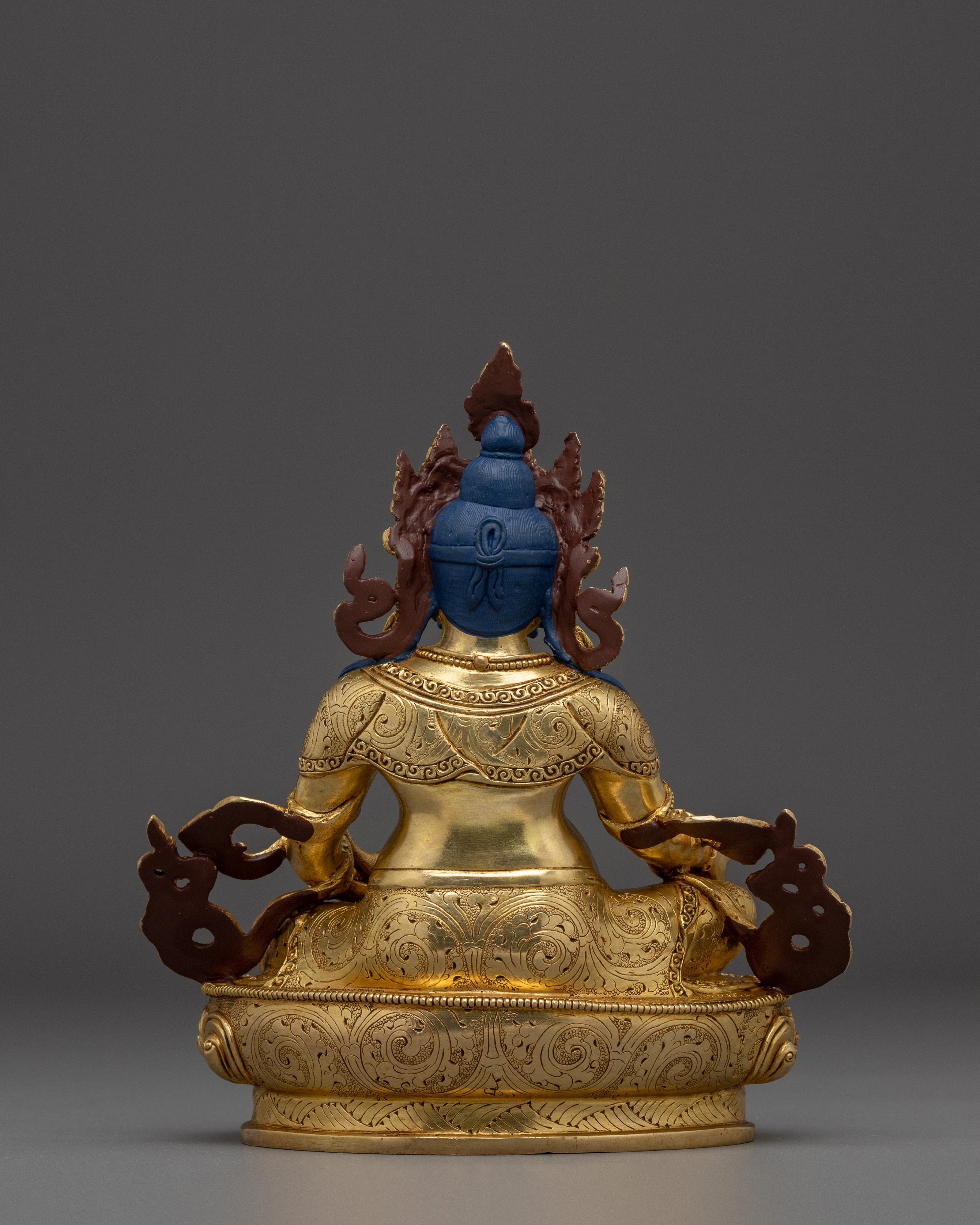 Gold Gilded Dzambhala Sculpture for Wealth | Spiritual Wealth & Prosperity Deity