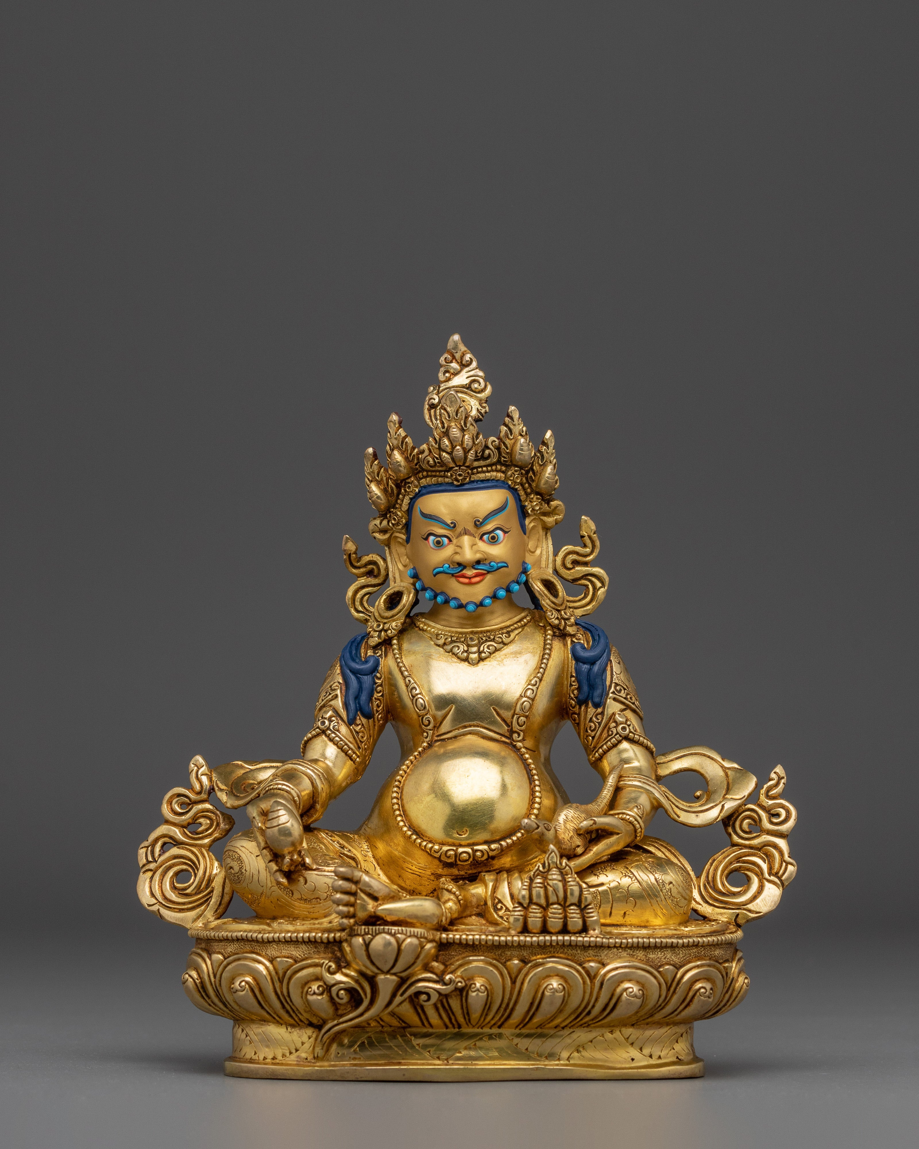 Gold Gilded Dzambhala Sculpture for Wealth