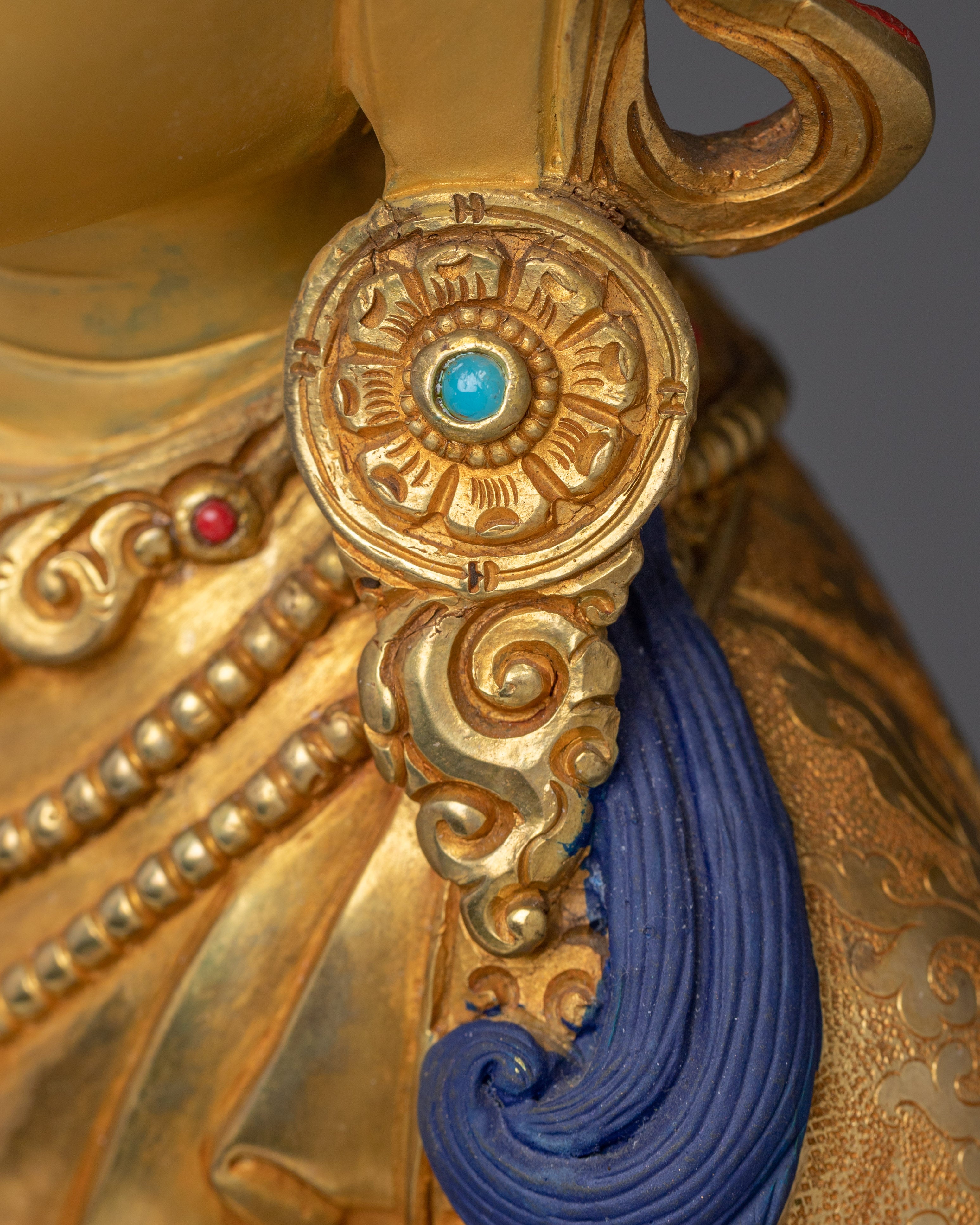 Tibetan Vajrasattva Statue with 24K Gold Gilding | Perfect for Meditation