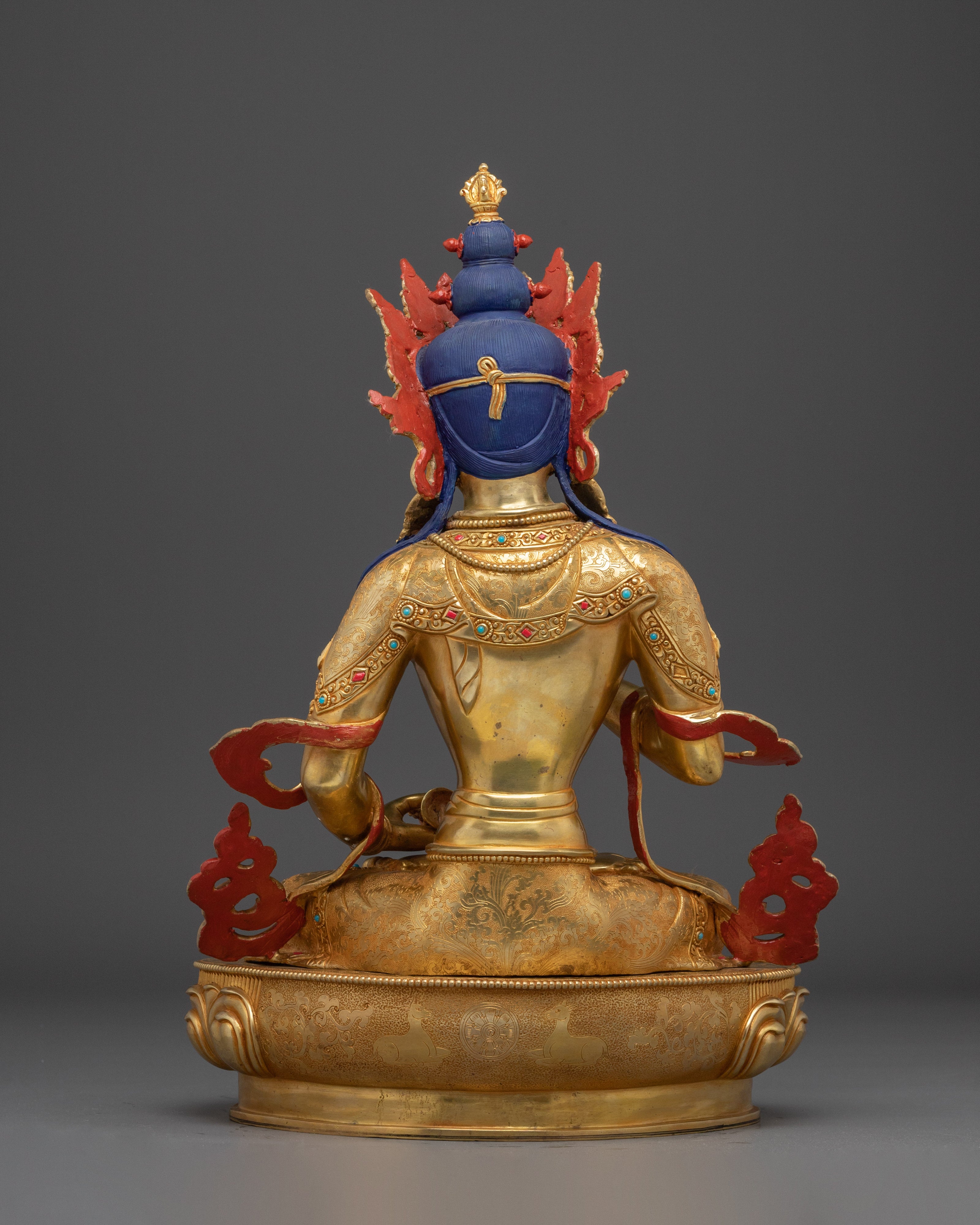 Tibetan Vajrasattva Statue with 24K Gold Gilding | Perfect for Meditation