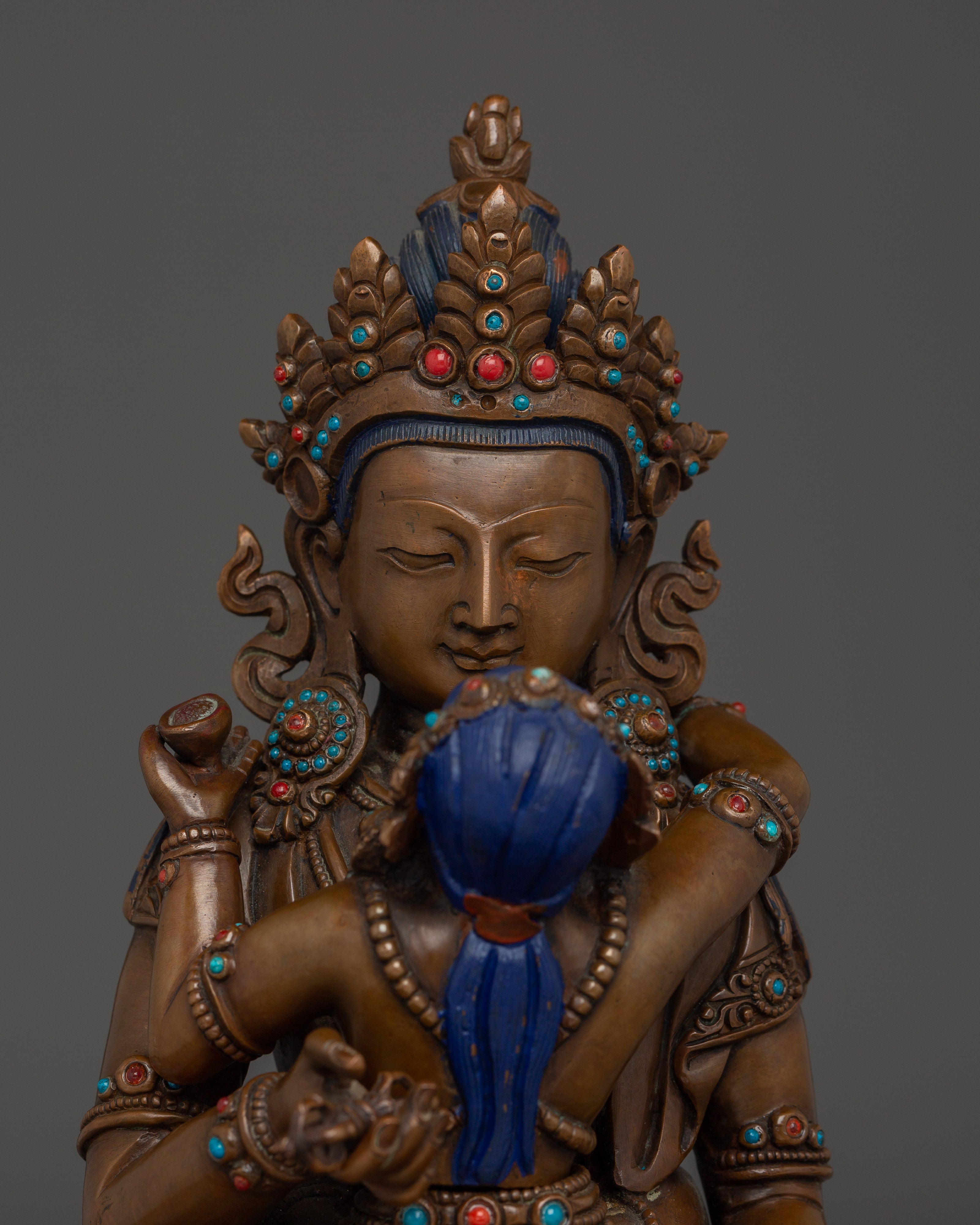 Copper Vajrasattva with Consort Statue | Spiritual Purification Deity