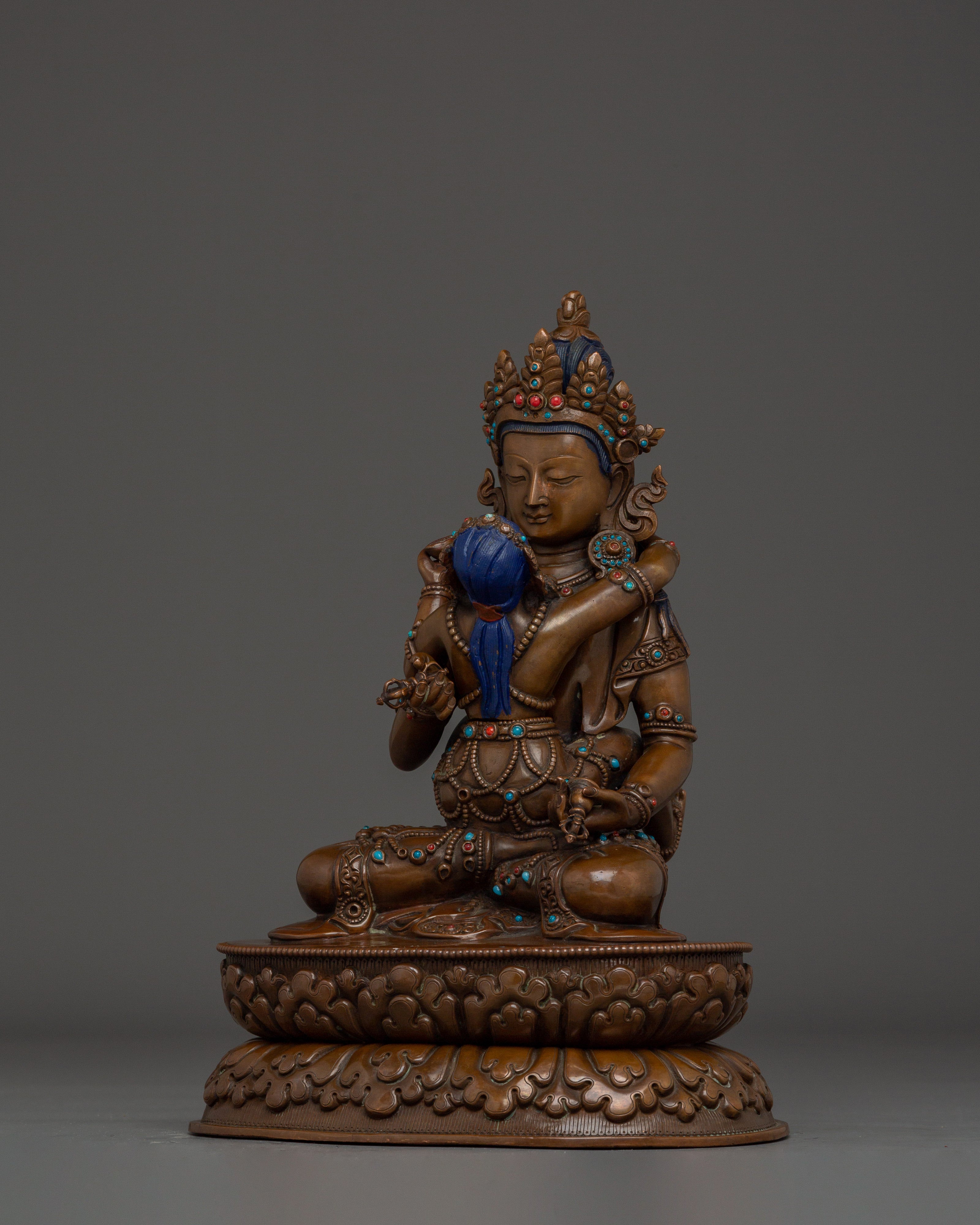 Copper Vajrasattva with Consort Statue | Spiritual Purification Deity