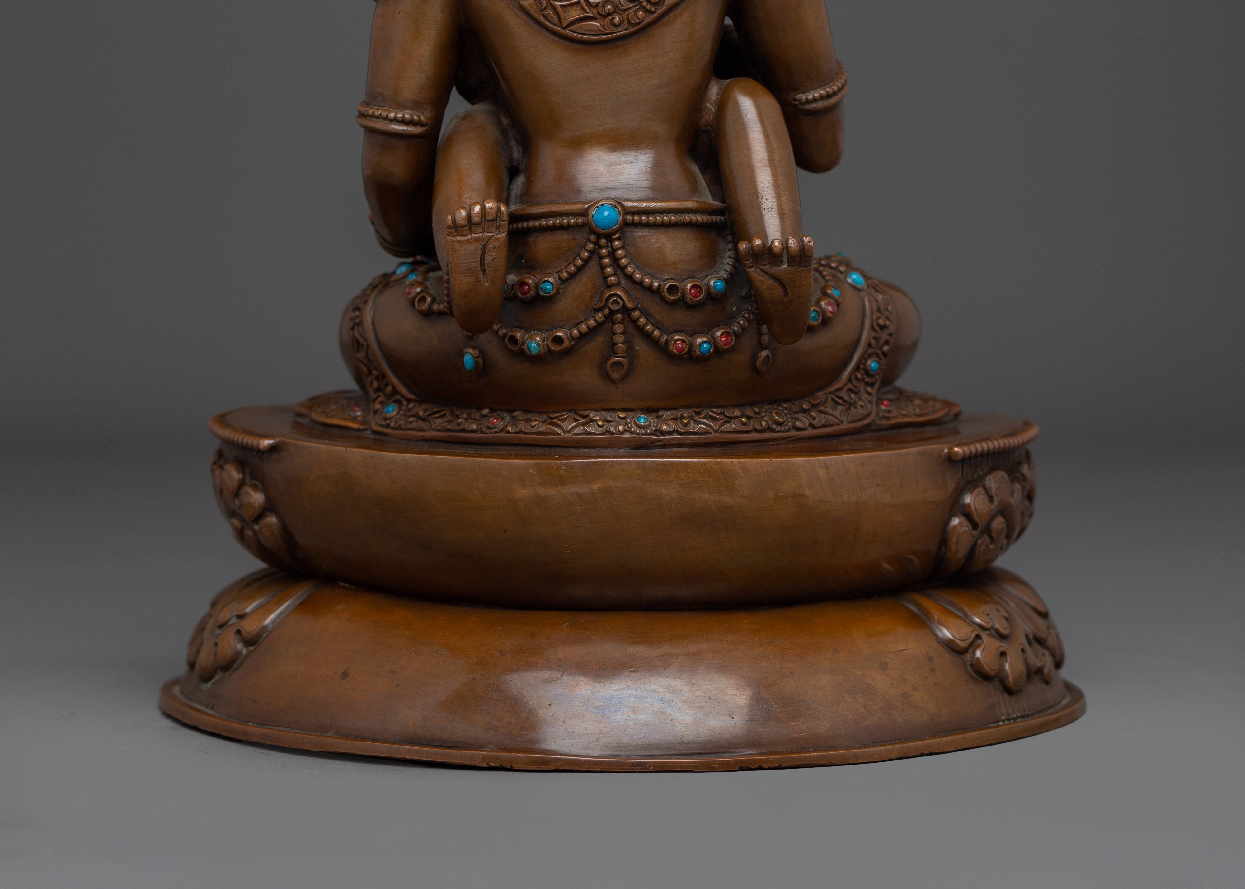Copper Vajrasattva with Consort Statue | Spiritual Purification Deity