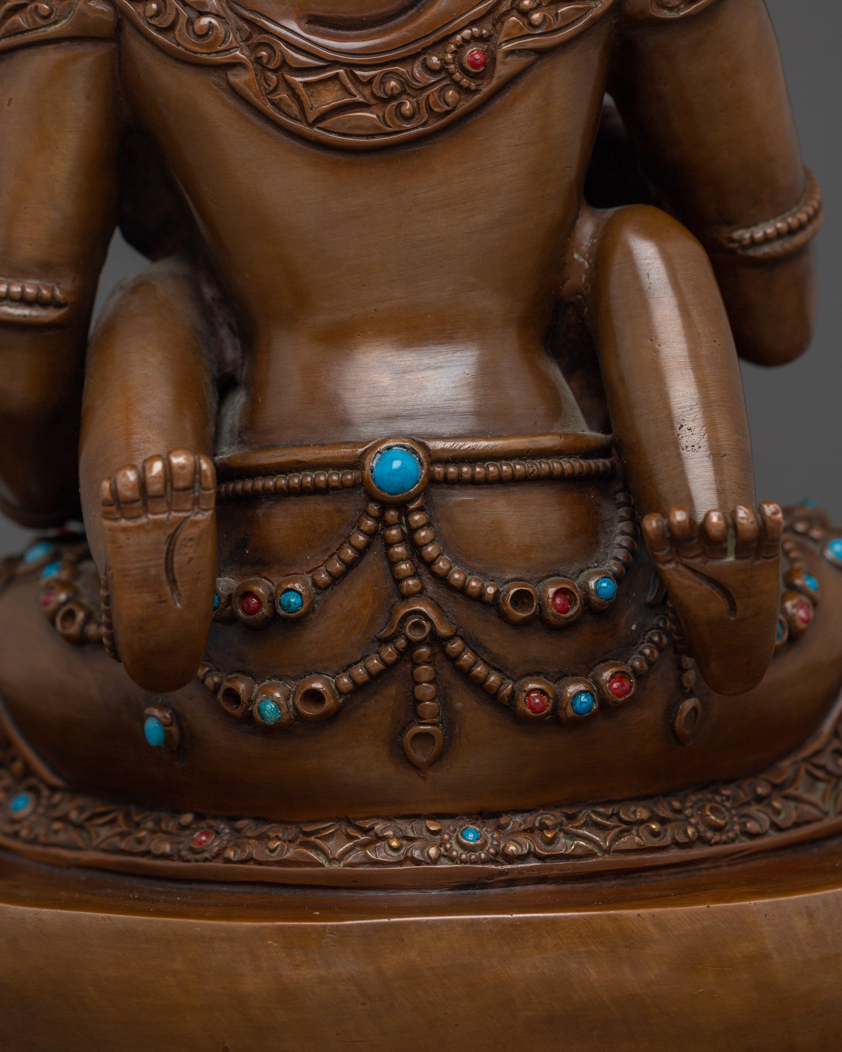 Copper Vajrasattva with Consort Statue | Spiritual Purification Deity