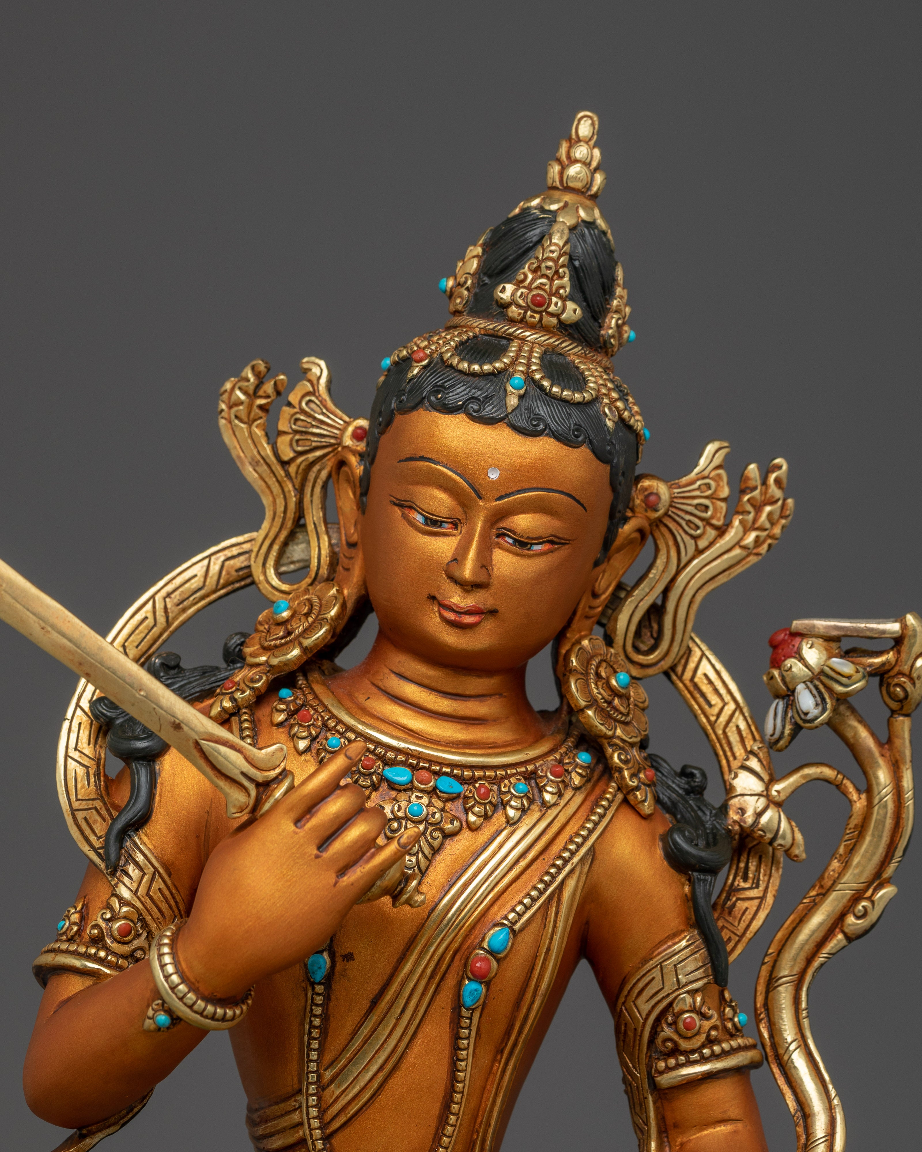 Manjushri, Enlightened Mind | Nepali Handcrafted Statue
