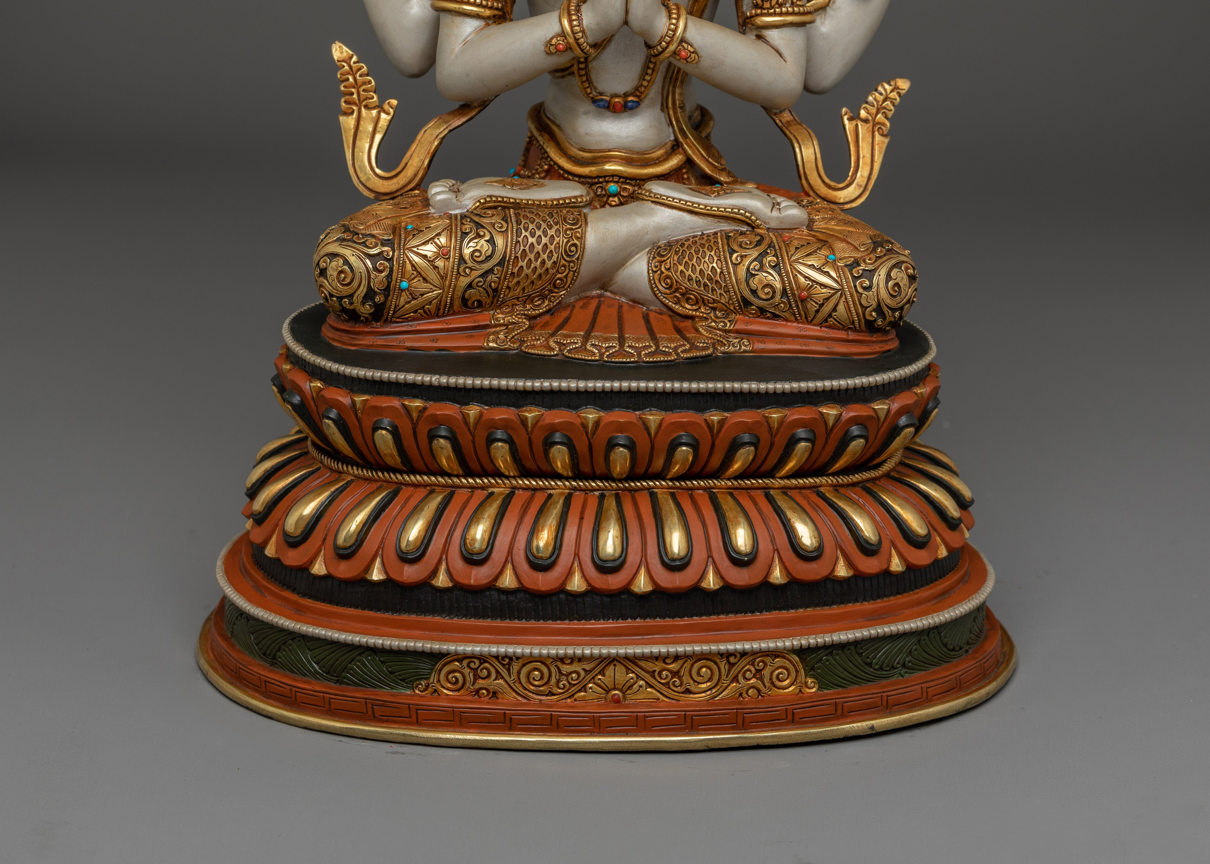 Chenrezig, Tibetan Deity of Mercy | Nepali Handcrafted Icon