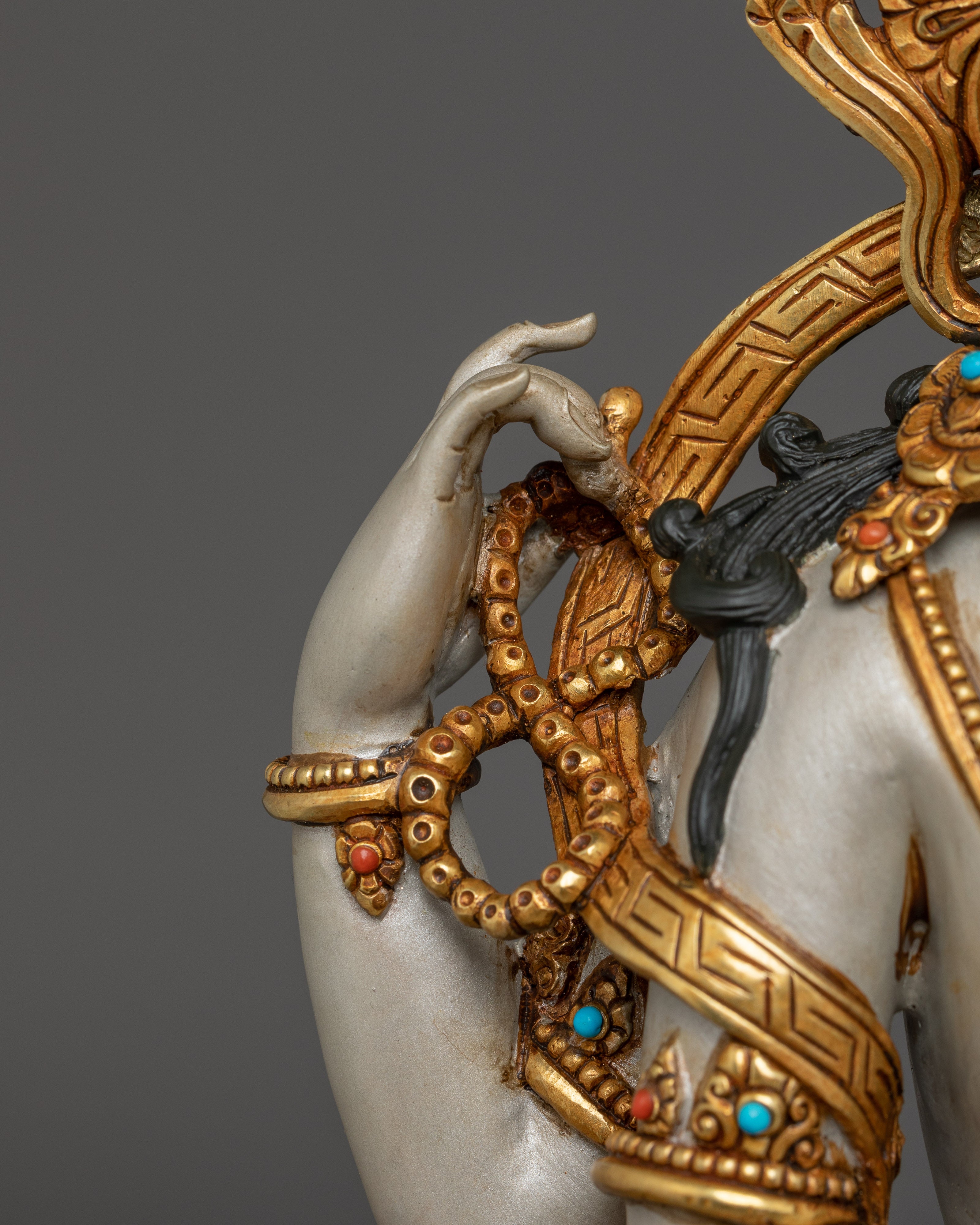 Chenrezig, Tibetan Deity of Mercy | Nepali Handcrafted Icon