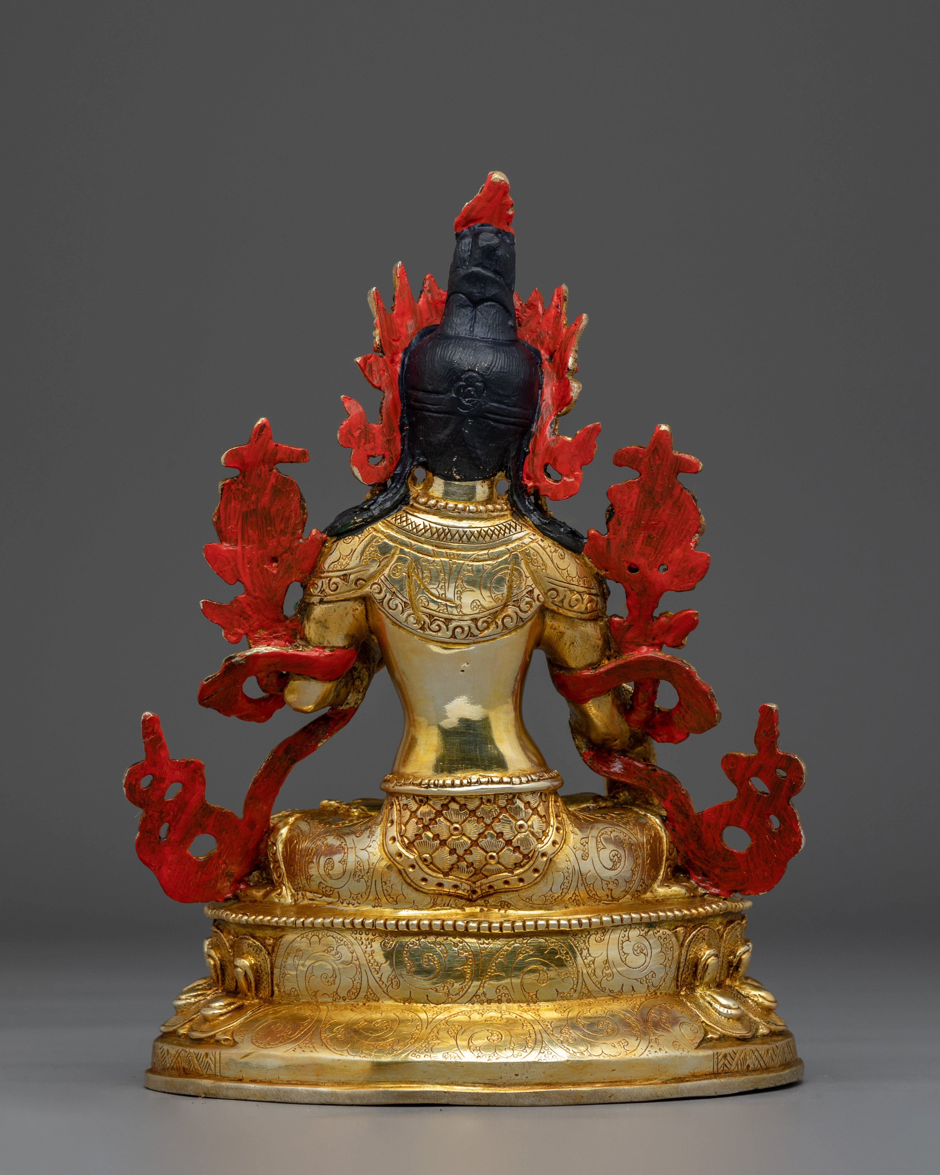 Peaceful Goddess White Tara | Gold Gilded Statue