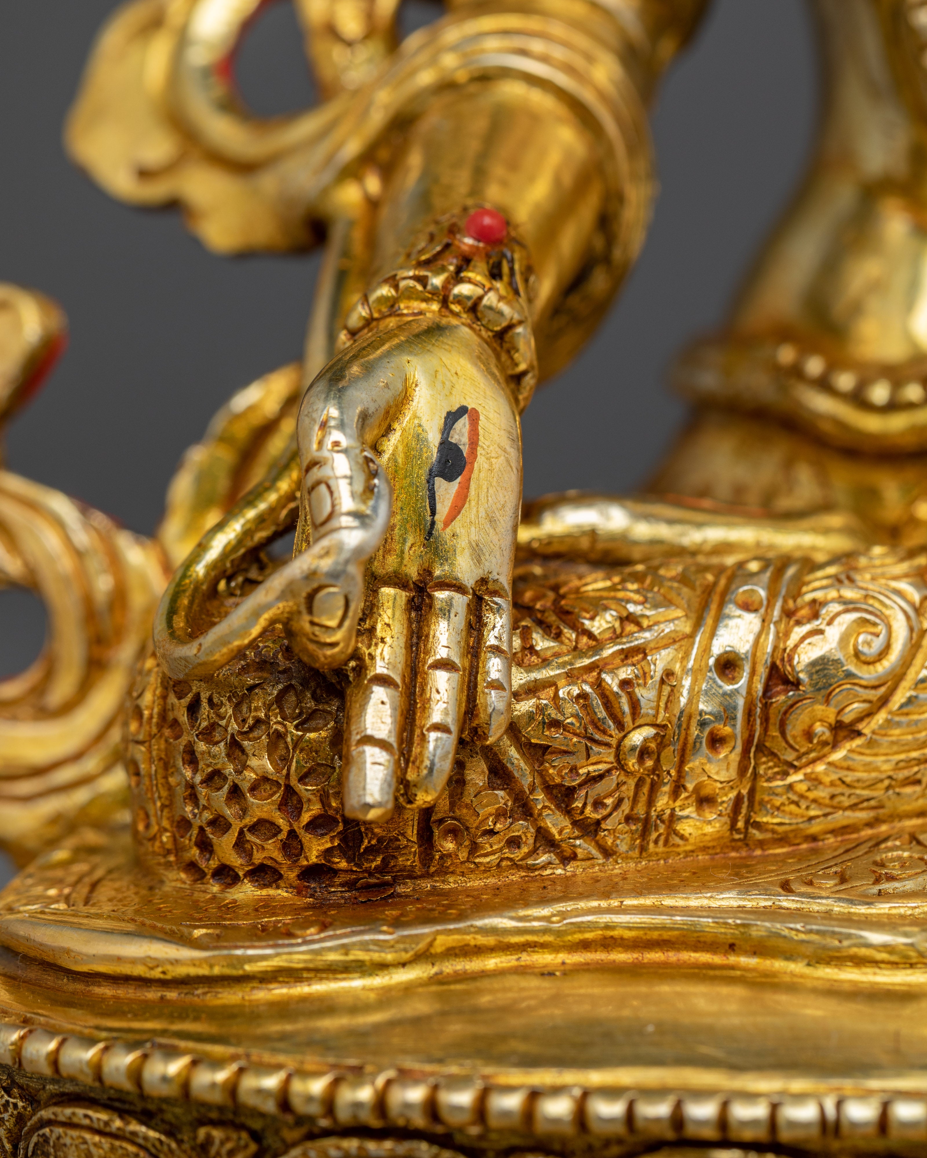 Peaceful Goddess White Tara | Gold Gilded Statue