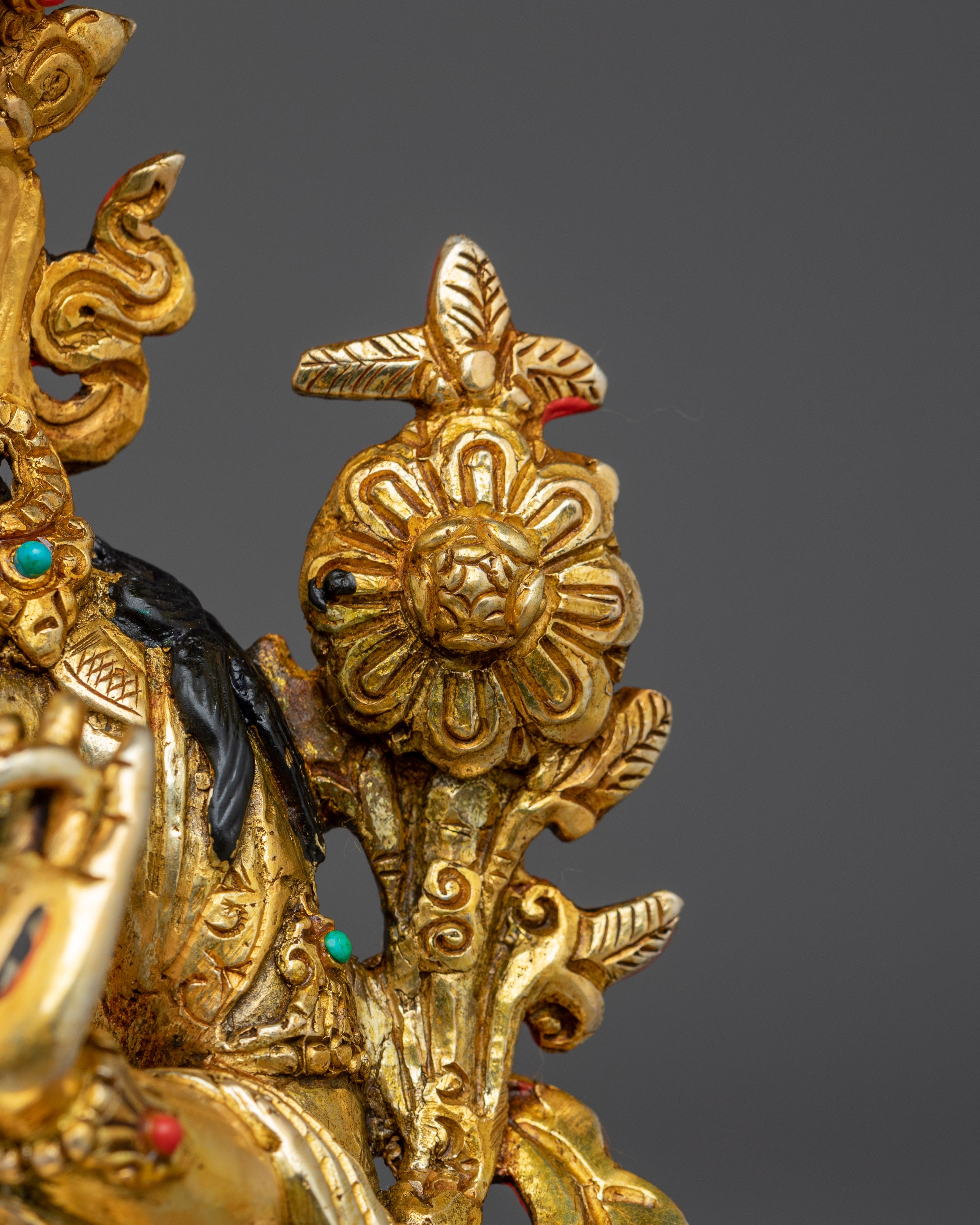 Peaceful Goddess White Tara | Gold Gilded Statue