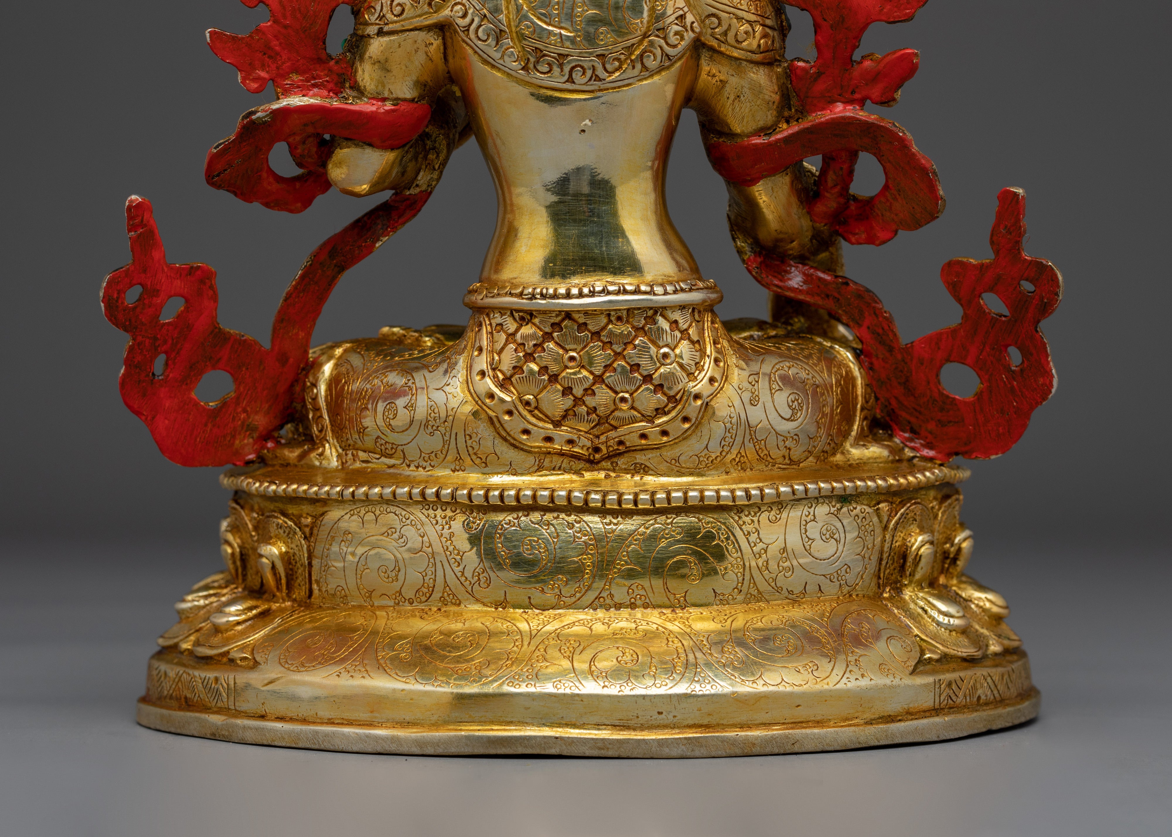 Peaceful Goddess White Tara | Gold Gilded Statue