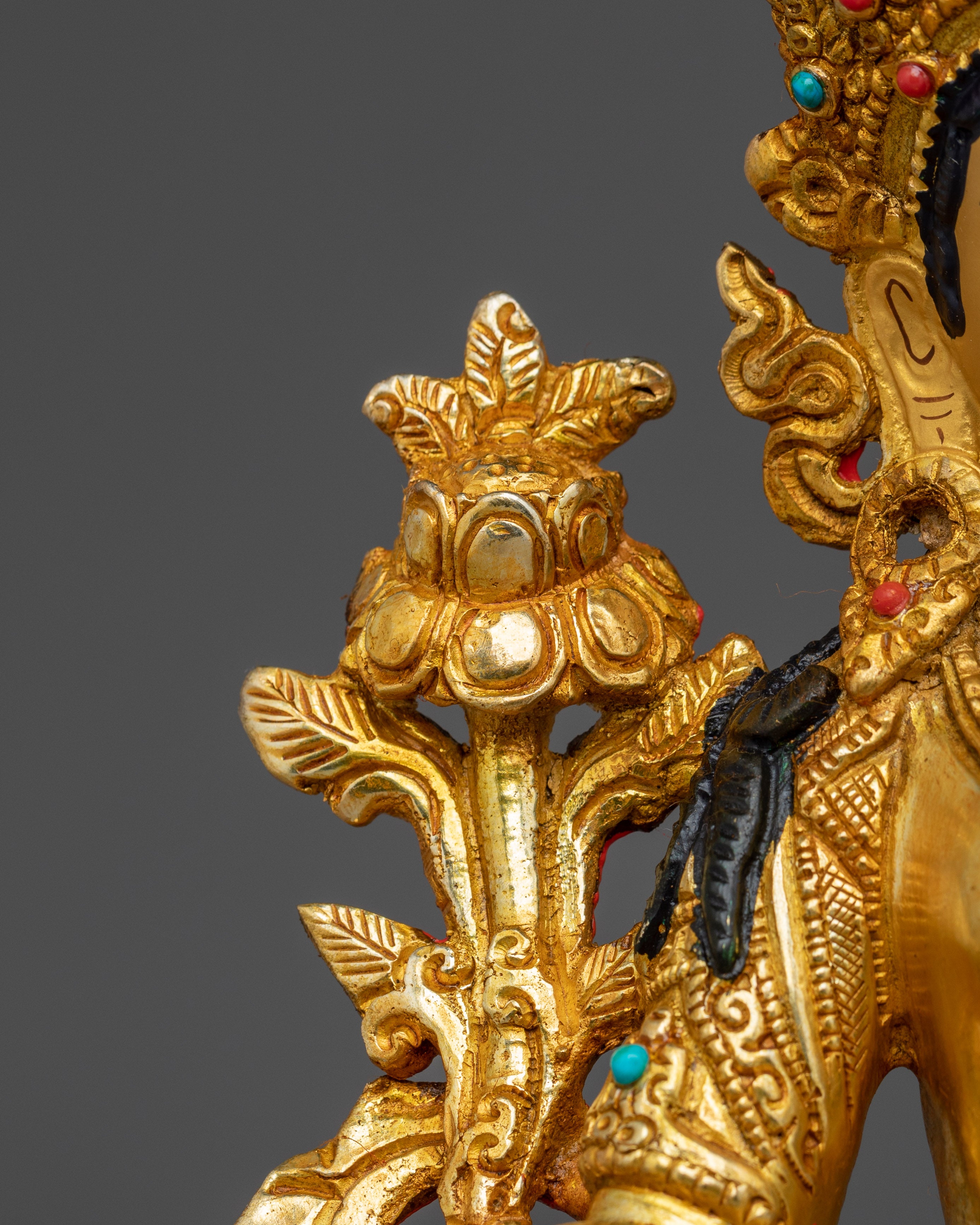 Green Tara, Swift Goddess of Compassion | Gold Gilded Statue