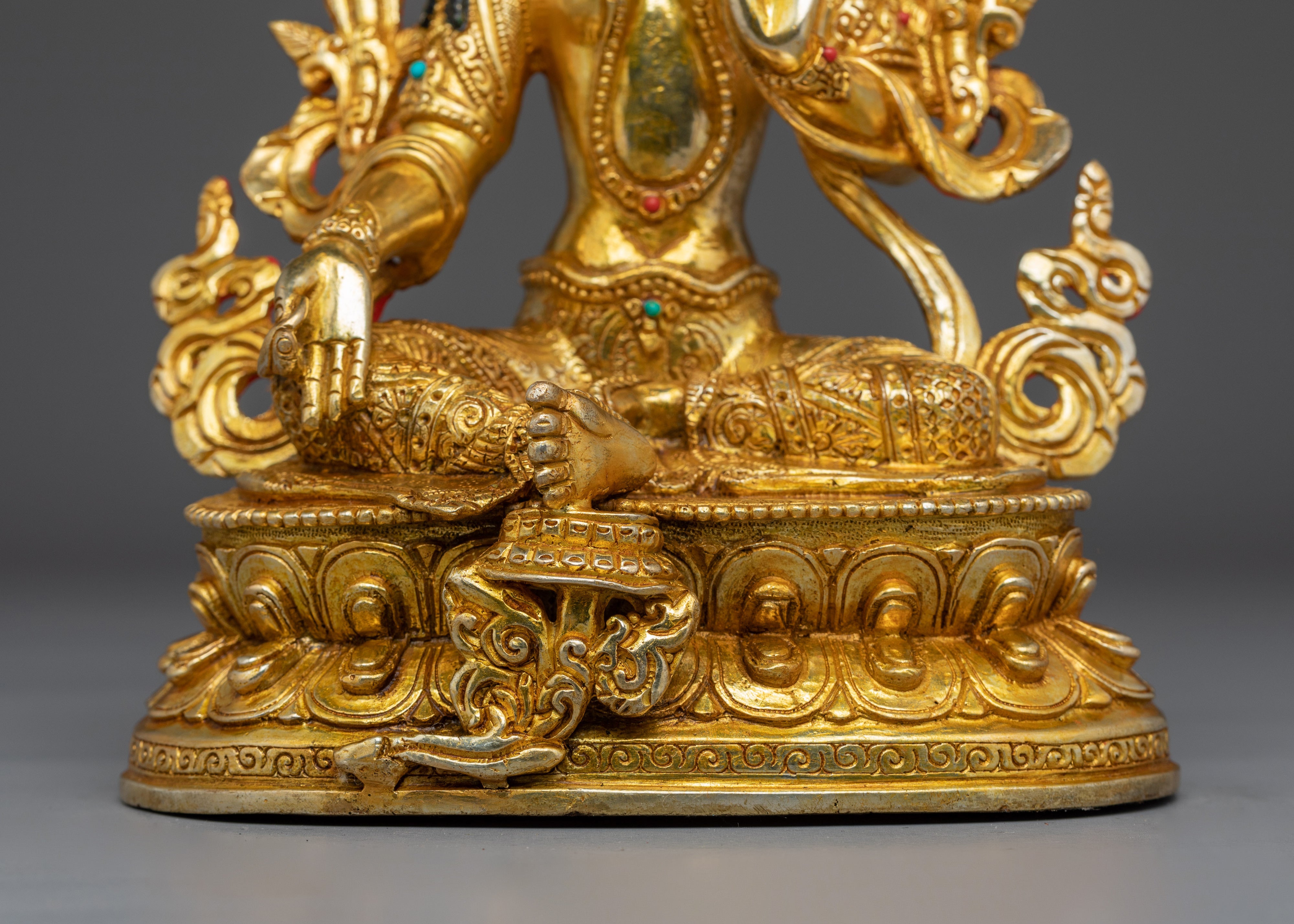 Green Tara, Swift Goddess of Compassion | Gold Gilded Statue