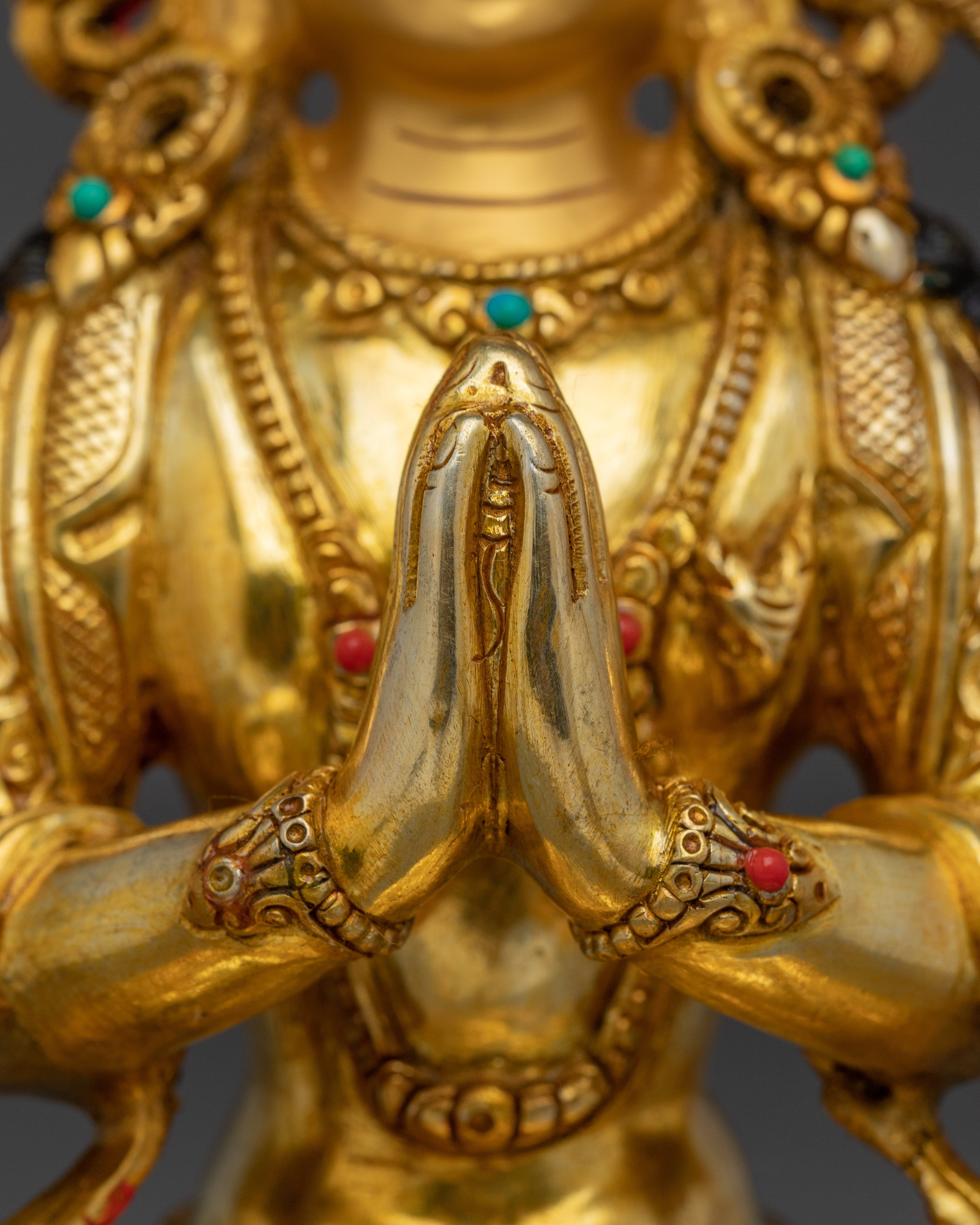 Chenrezig, Four Armed Bodhisattva Icon | Nepali Handcrafted Icon