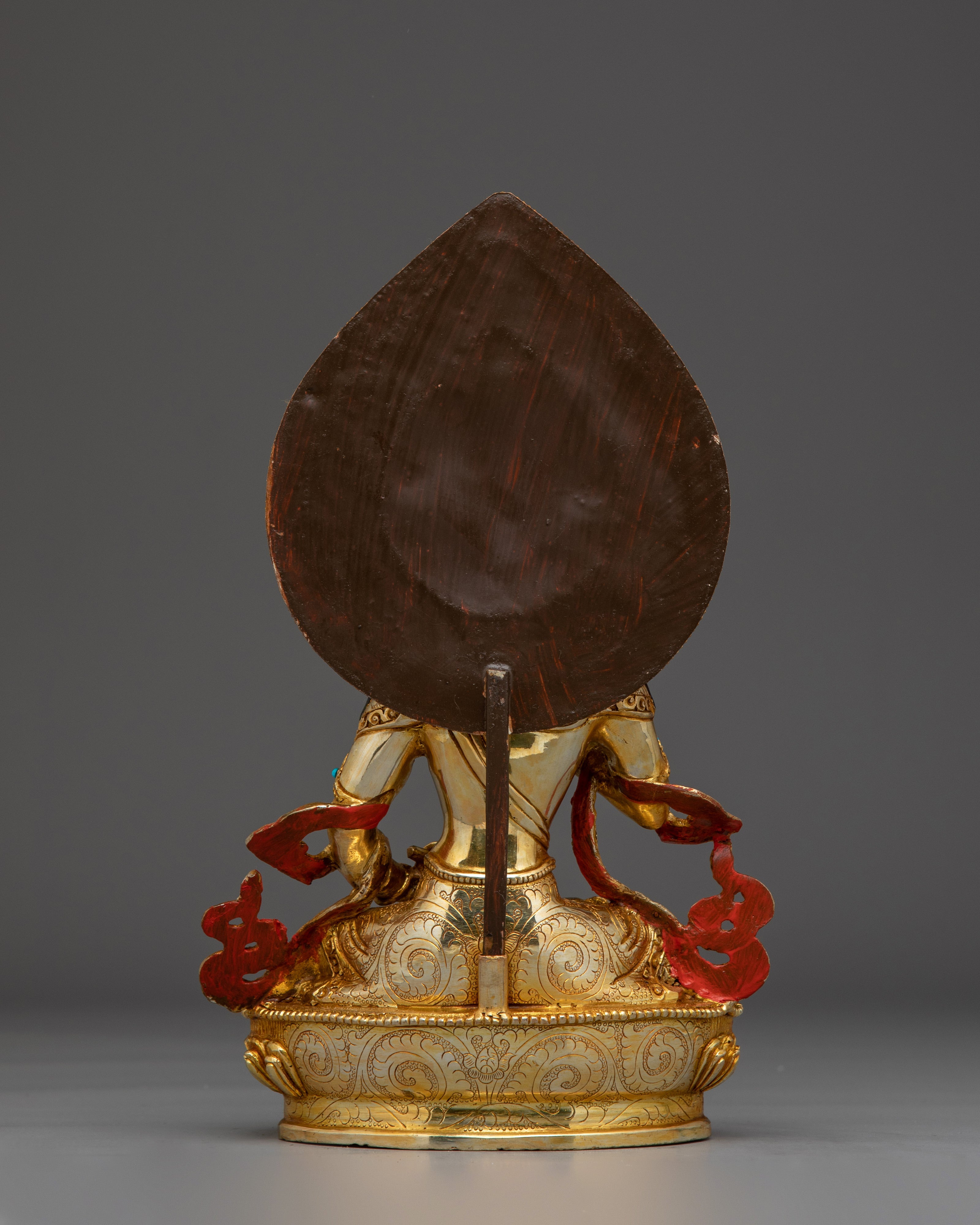 Vajrasattva Gold Gilded with Gemstones Statue | Symbol of Purification and Inner Peace
