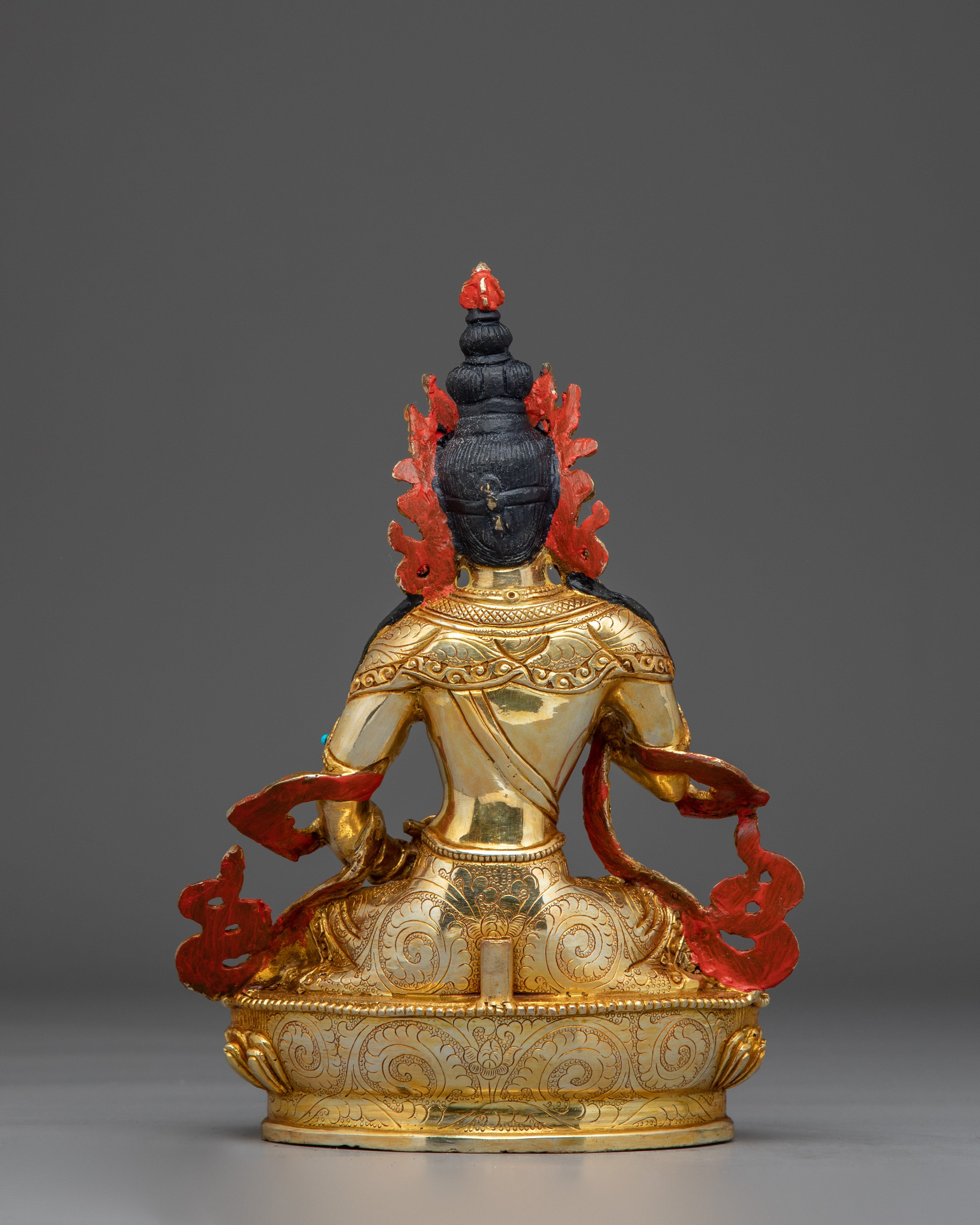 Vajrasattva Gold Gilded with Gemstones Statue | Symbol of Purification and Inner Peace