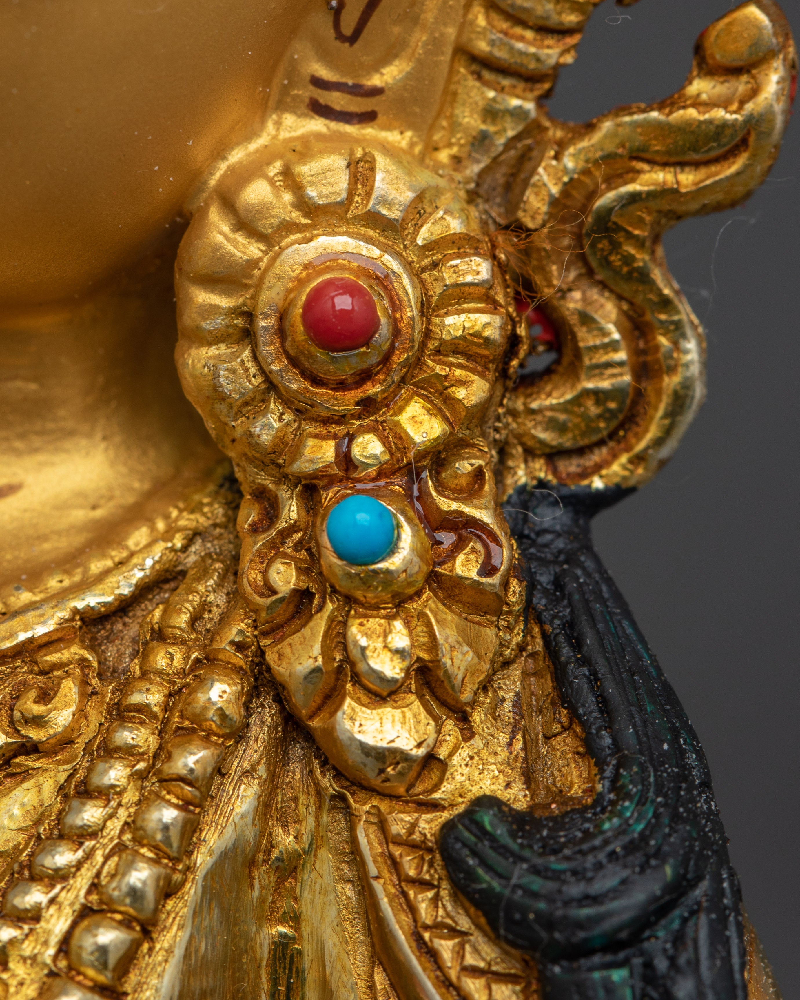 Vajrasattva Gold Gilded with Gemstones Statue | Symbol of Purification and Inner Peace