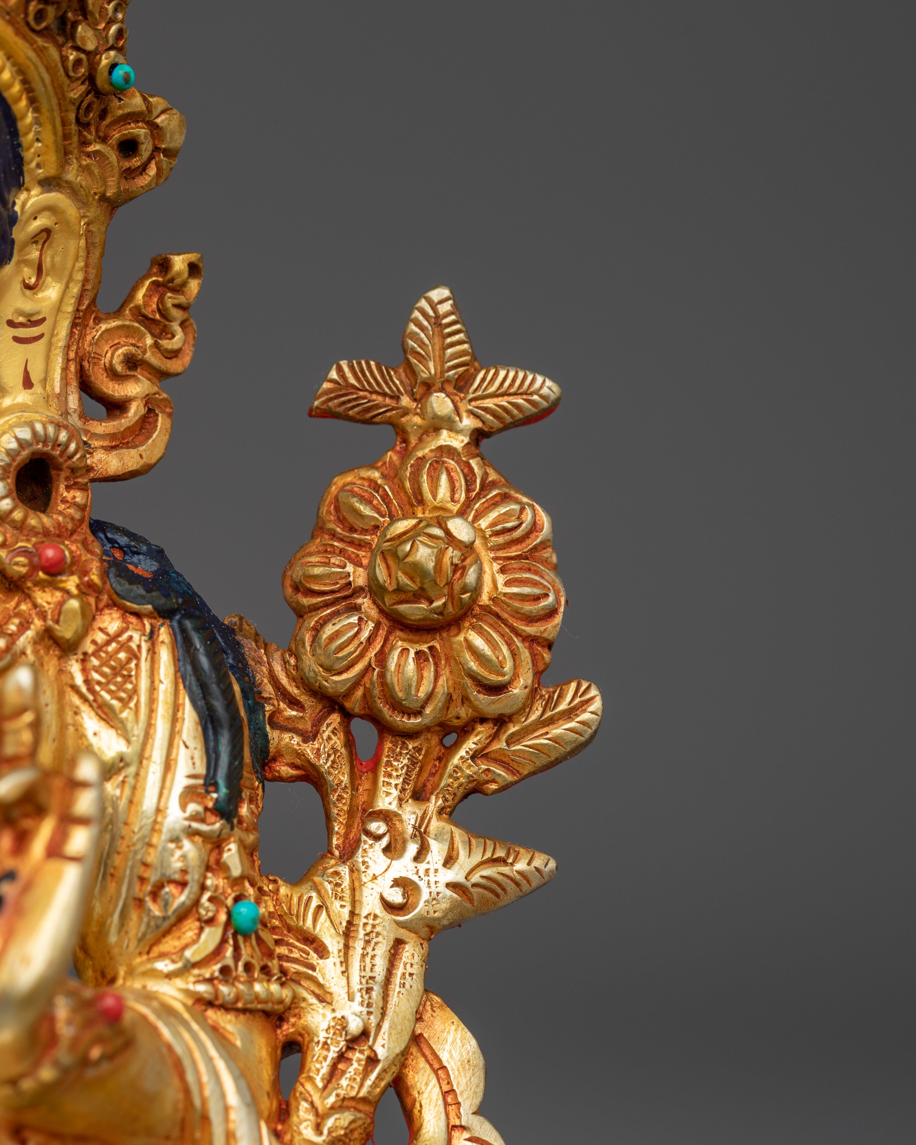 White Tara 24K Gold Gilded with Gemstones | Symbol of Healing and Compassion