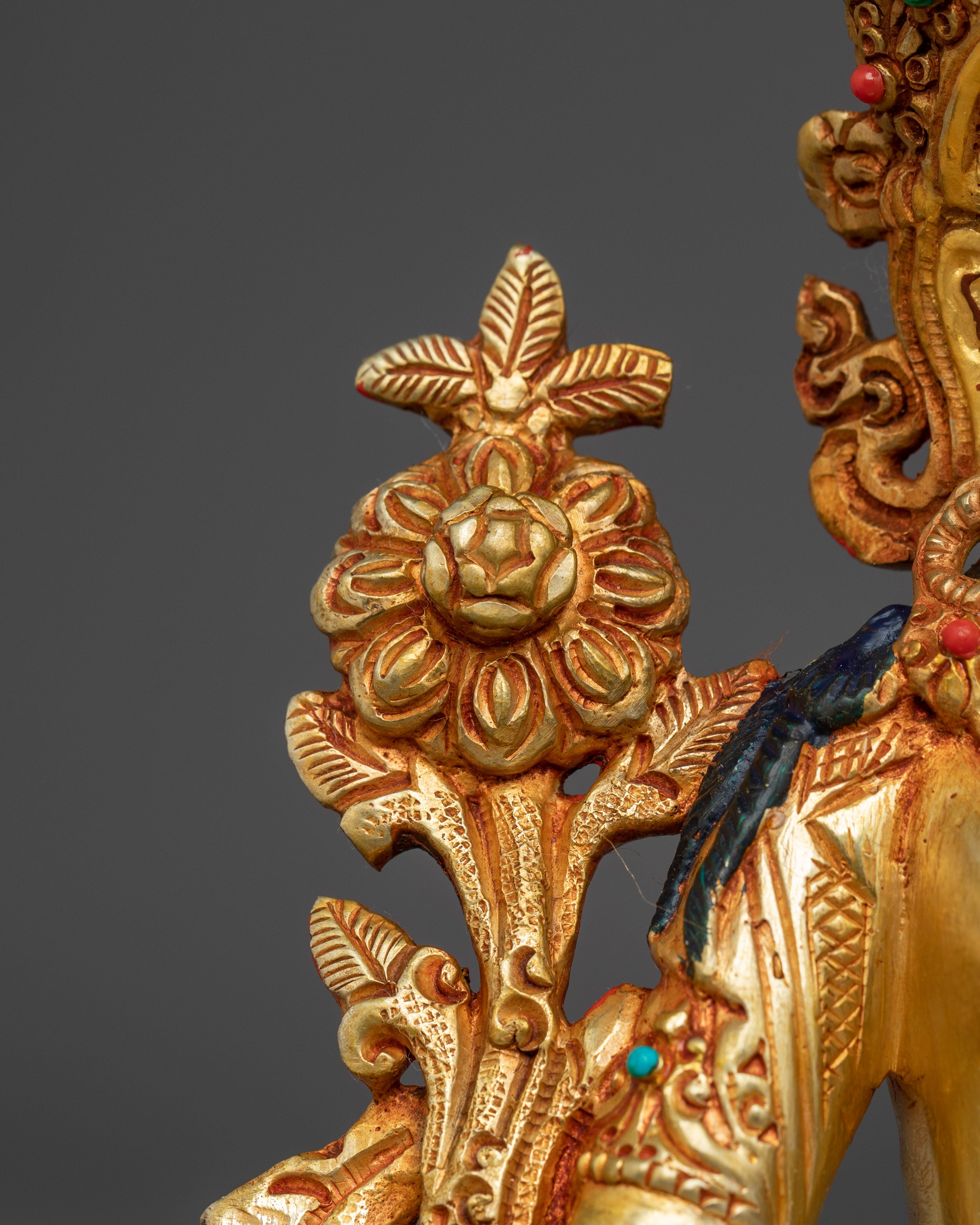 White Tara 24K Gold Gilded with Gemstones | Symbol of Healing and Compassion