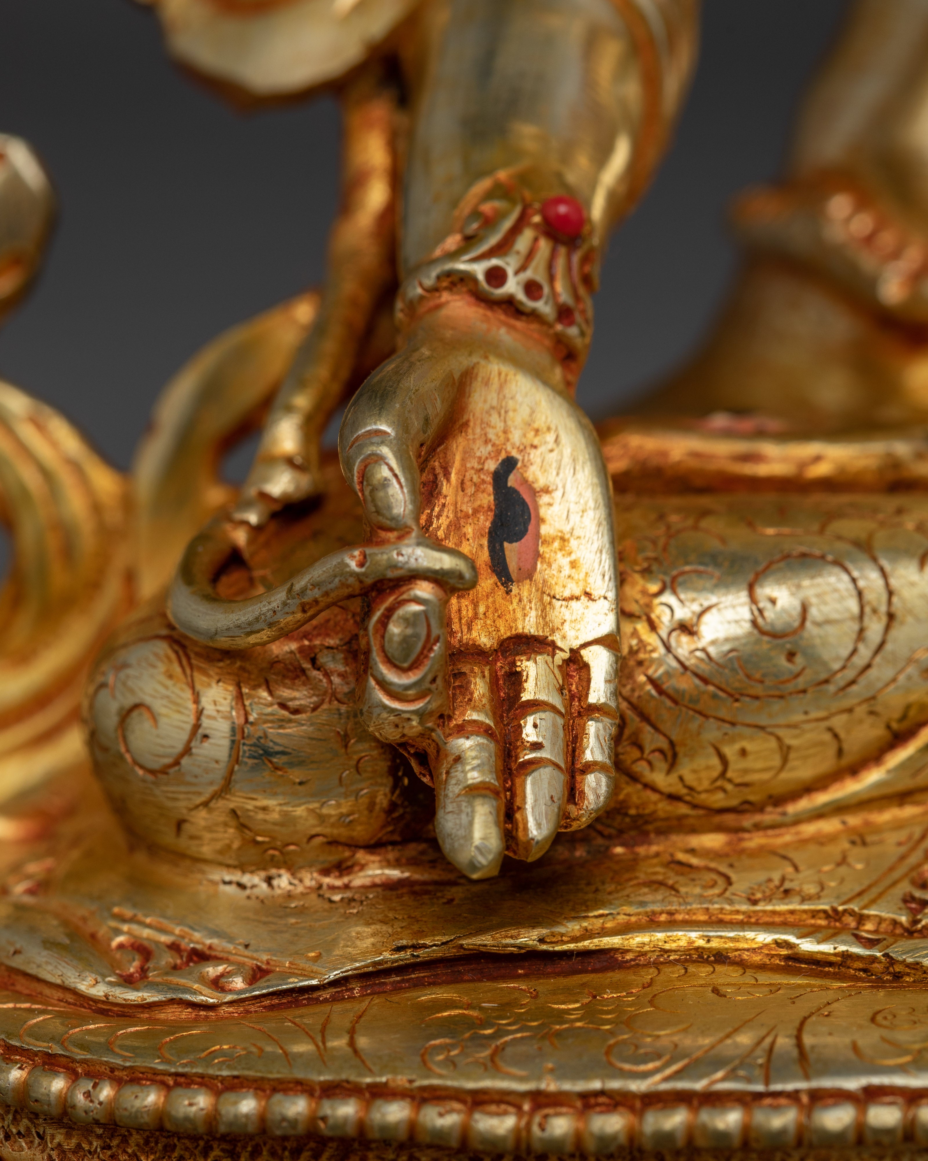 White Tara 24K Gold Gilded with Gemstones | Symbol of Healing and Compassion