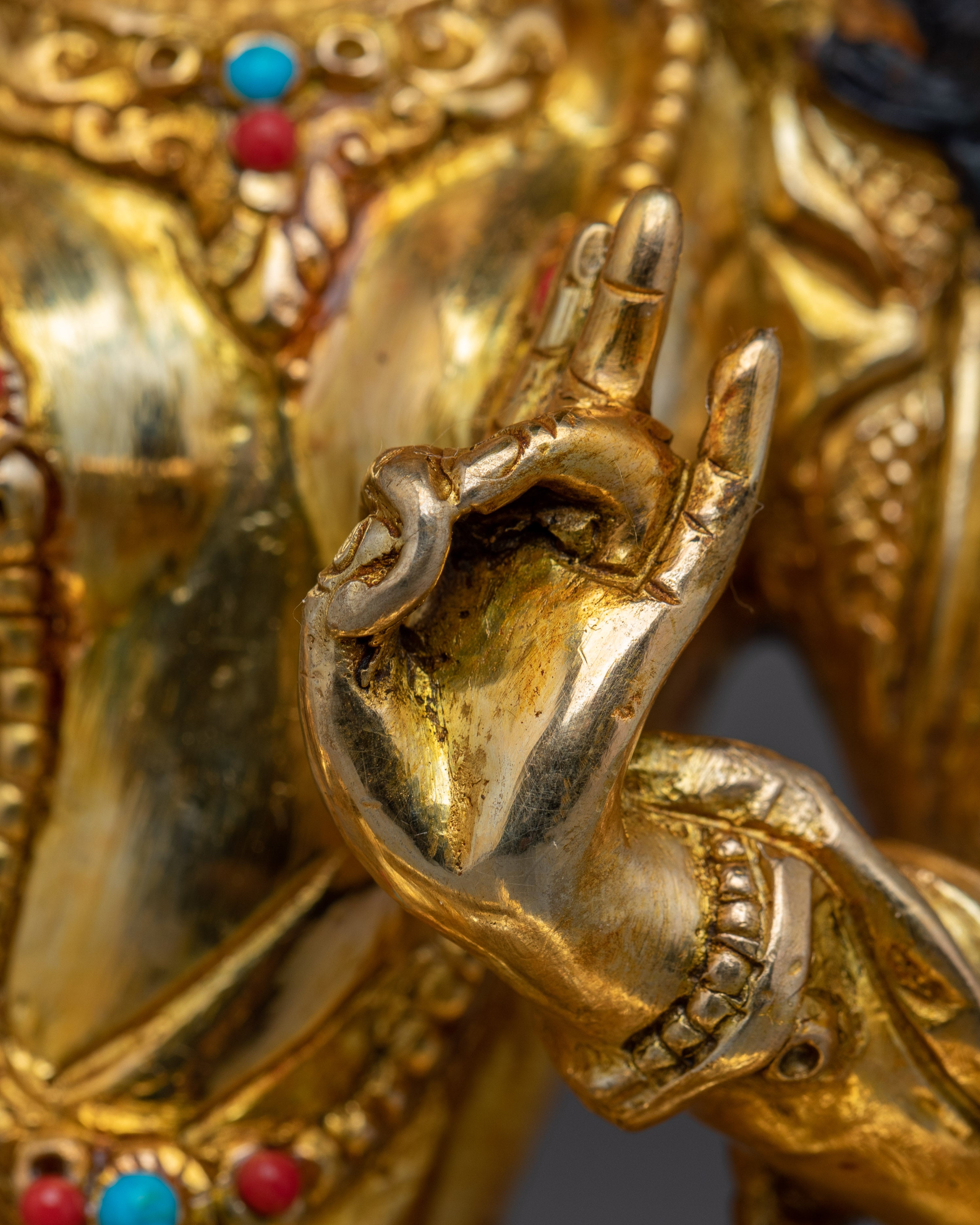 Green Tara Spiritual & Healing Statue | Gemstone Tara Figurine