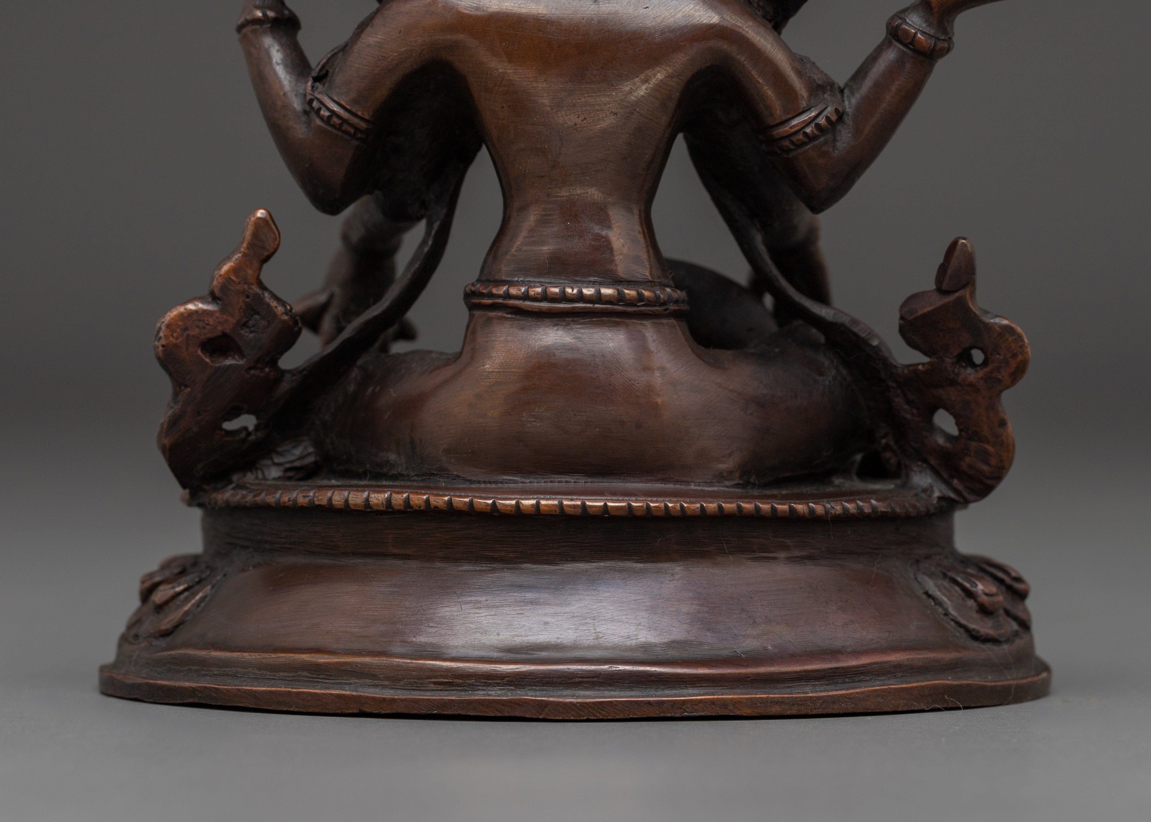Saraswati Statue in Oxidized Copper | Symbol of Wisdom and Creativity