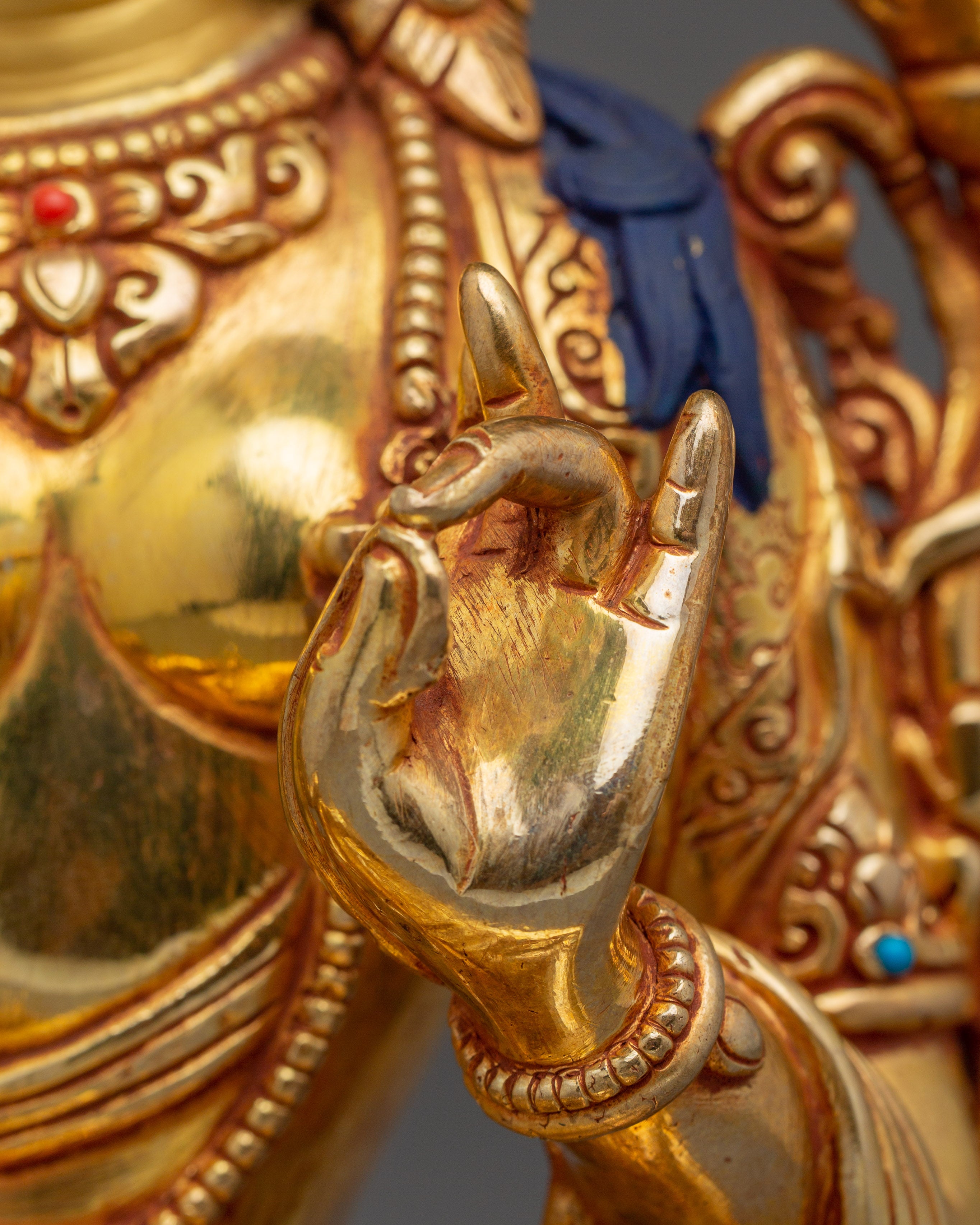 Goddess Green Tara Icon Art | Gold Gilded Himalayan Icon